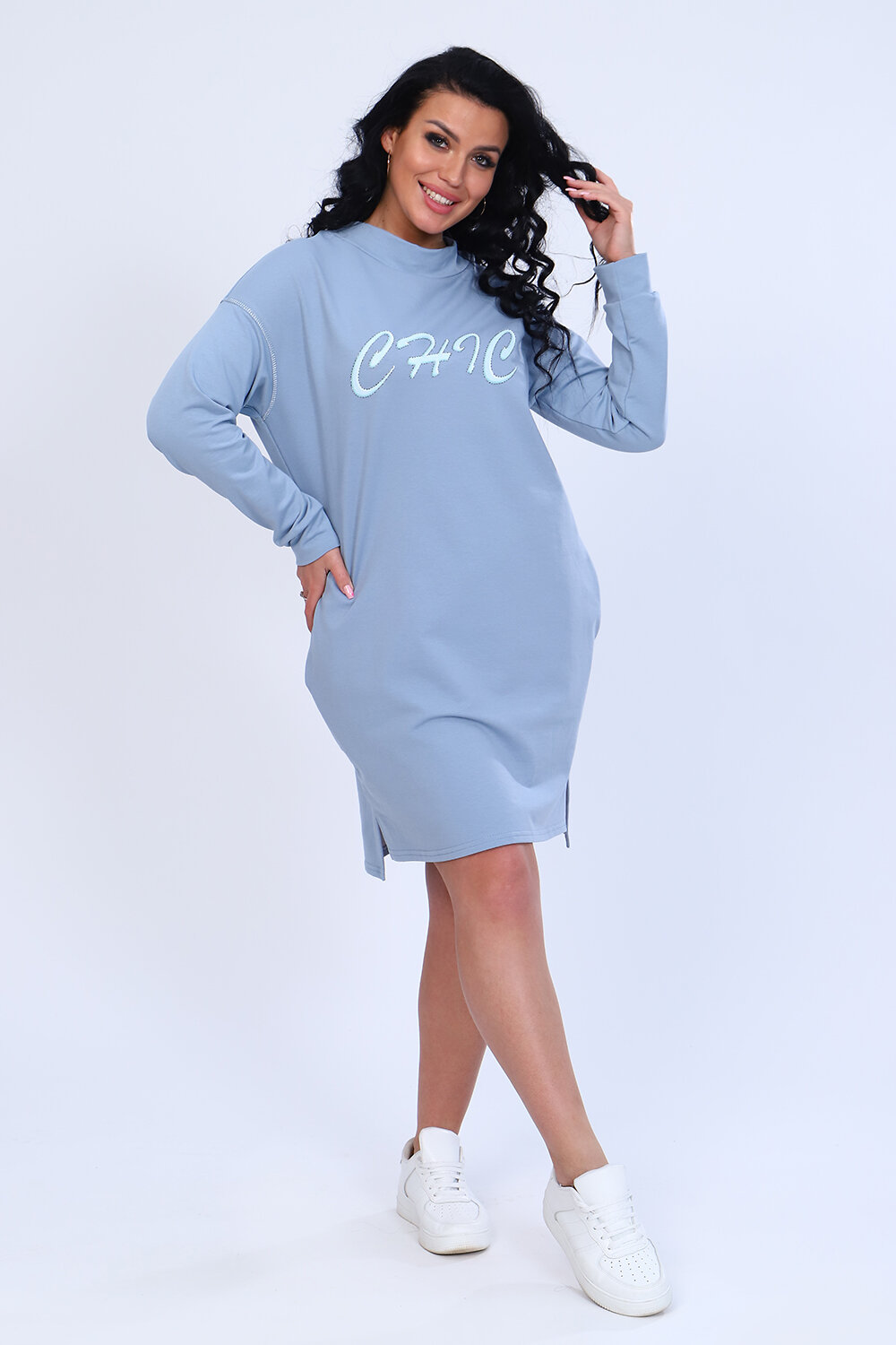 Натали Платье 418497 82015 серо-голубой