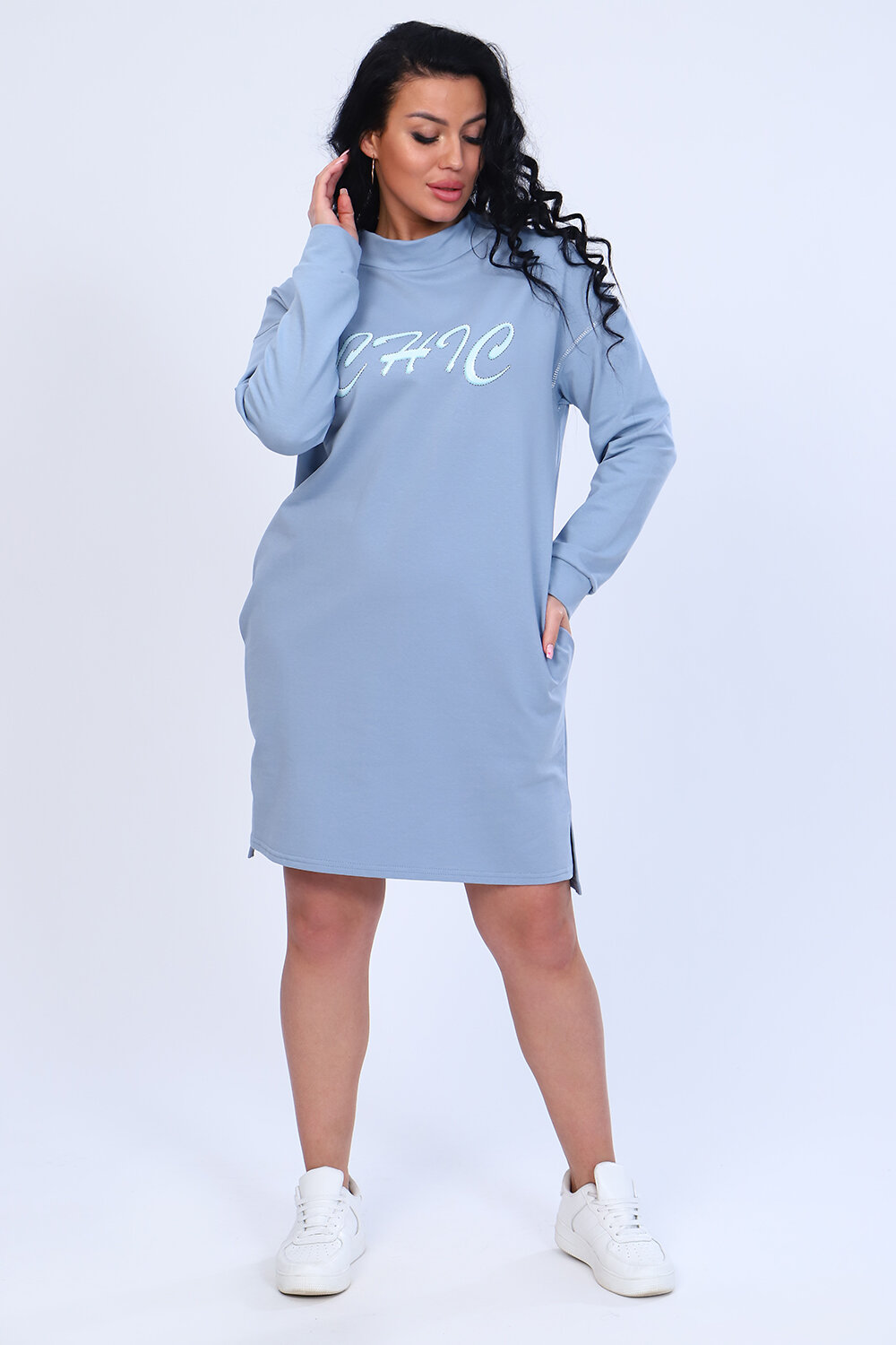 Натали Платье 418497 82015 серо-голубой