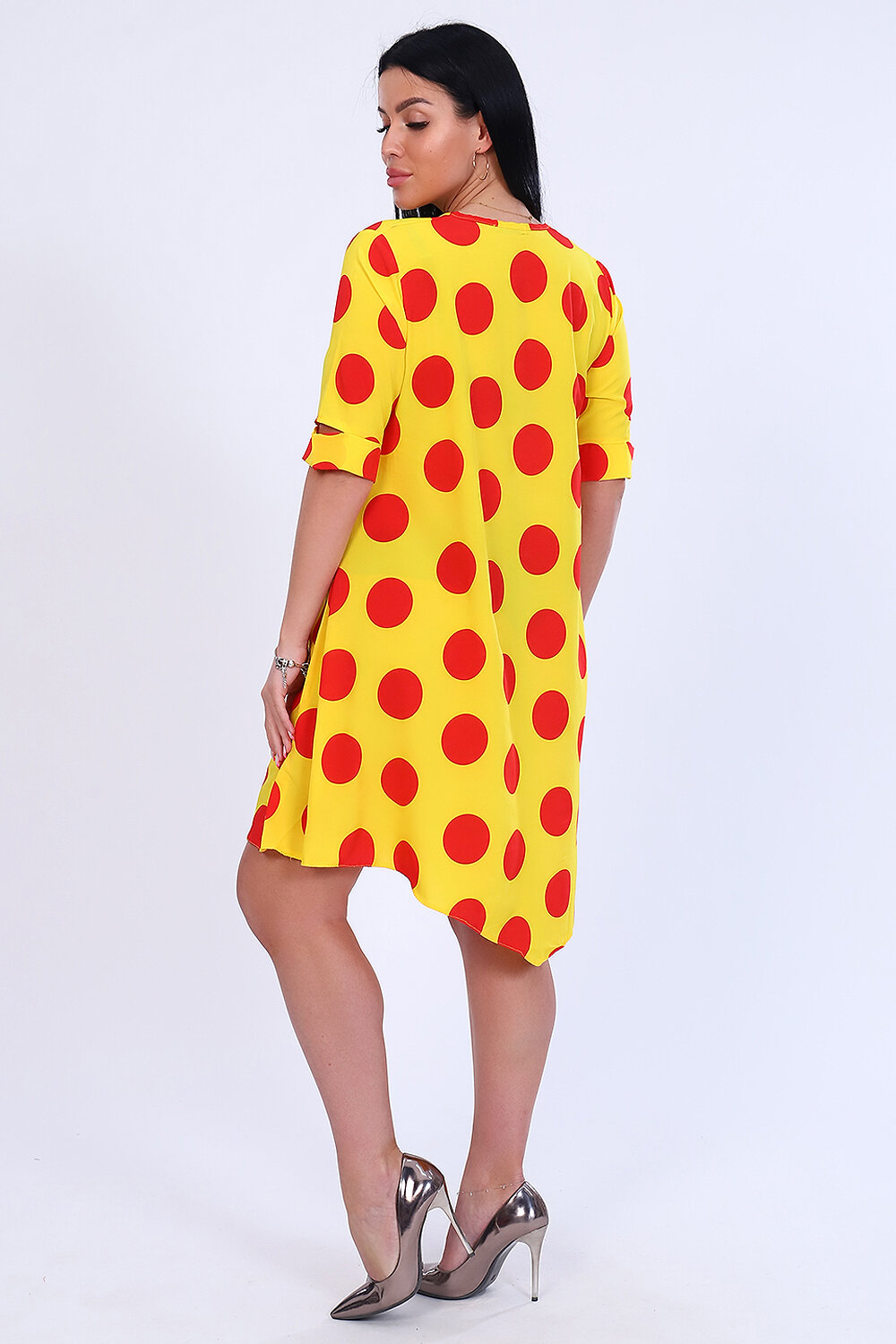 Натали Платье 418504 52262 желтый+красный горох