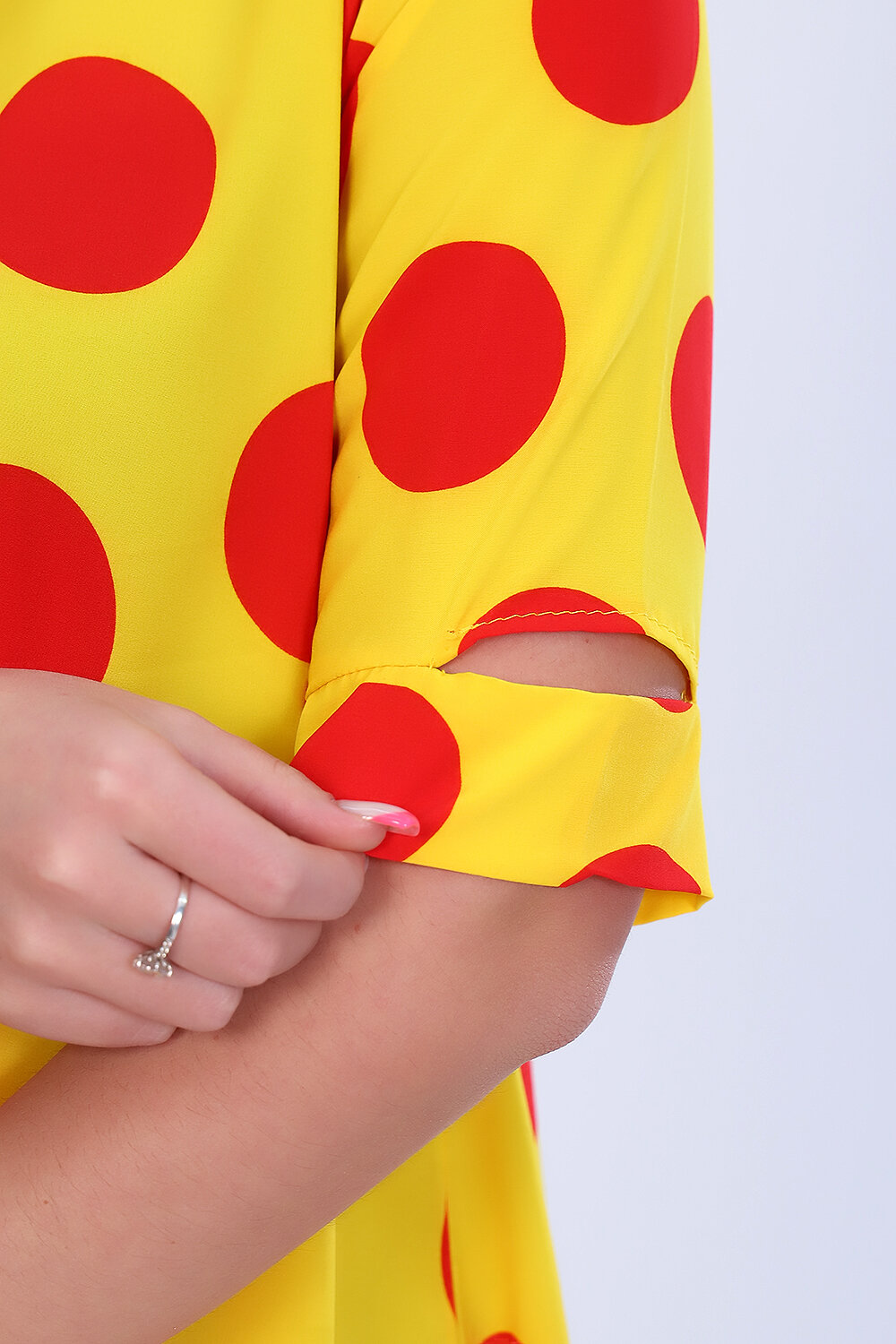 Натали Платье 418504 52262 желтый+красный горох