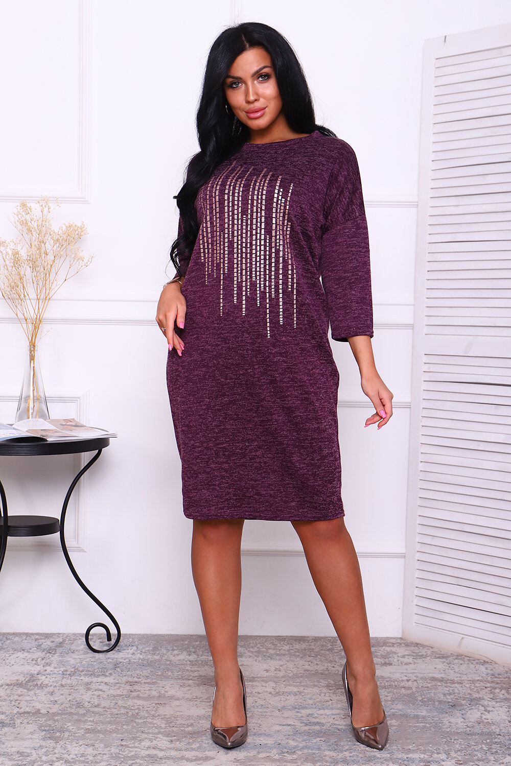 Натали Платье 418607 24642 бордовый