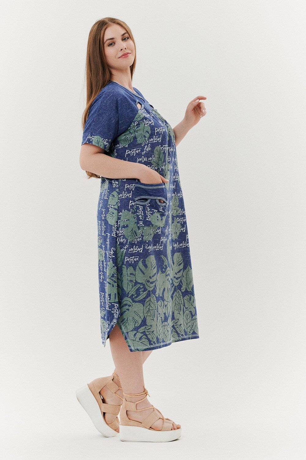 Натали Платье 418915 9136 монстеры зеленые