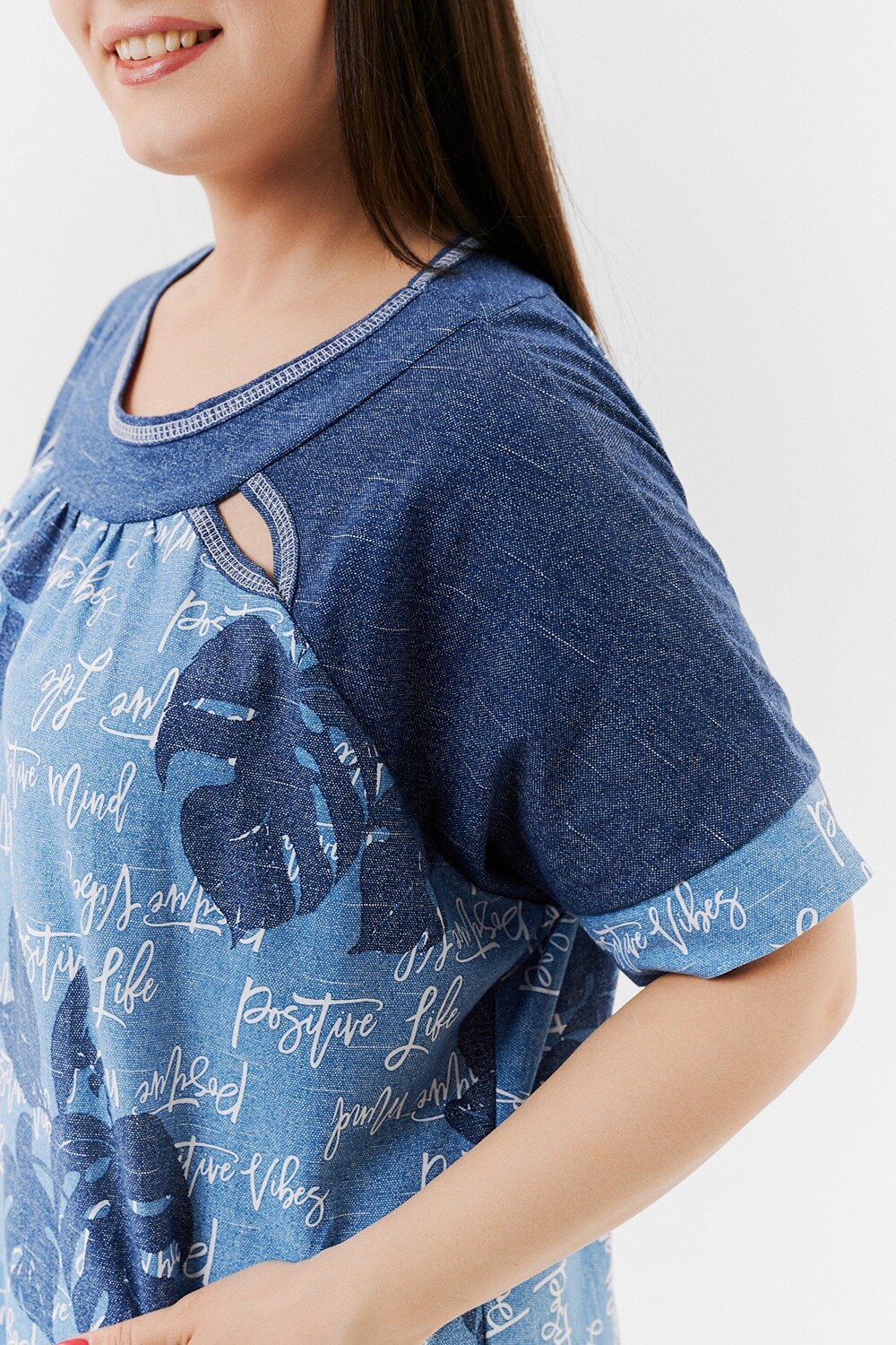 Натали Платье 418916 9136 монстеры синие