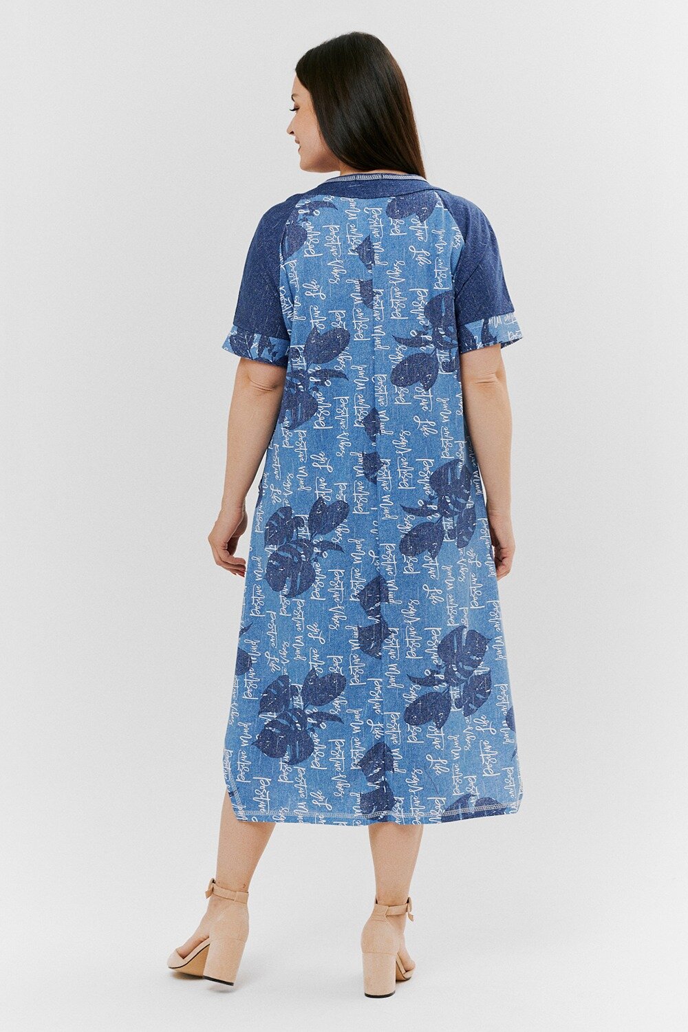 Натали Платье 418916 9136 монстеры синие