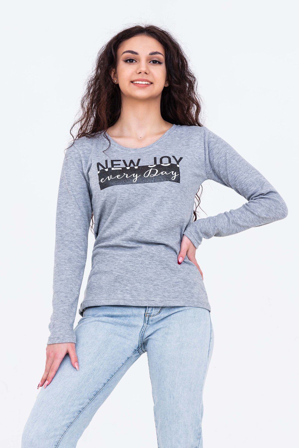 Натали Лонгслив 420076 21537 серый меланж