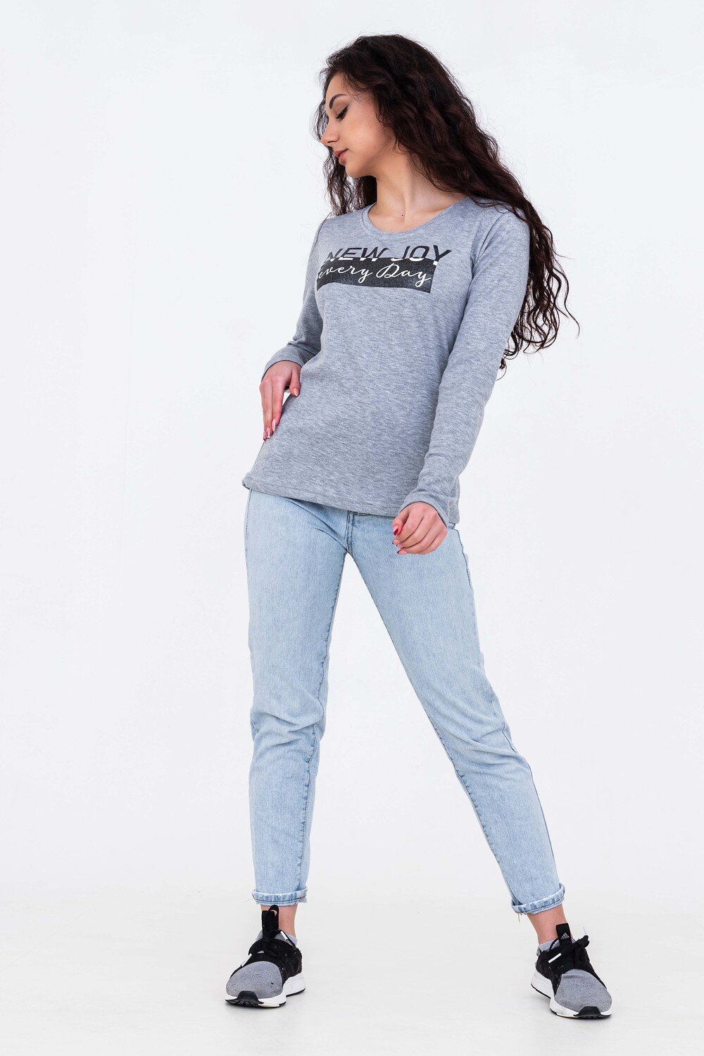 Натали Лонгслив 420076 21537 серый меланж