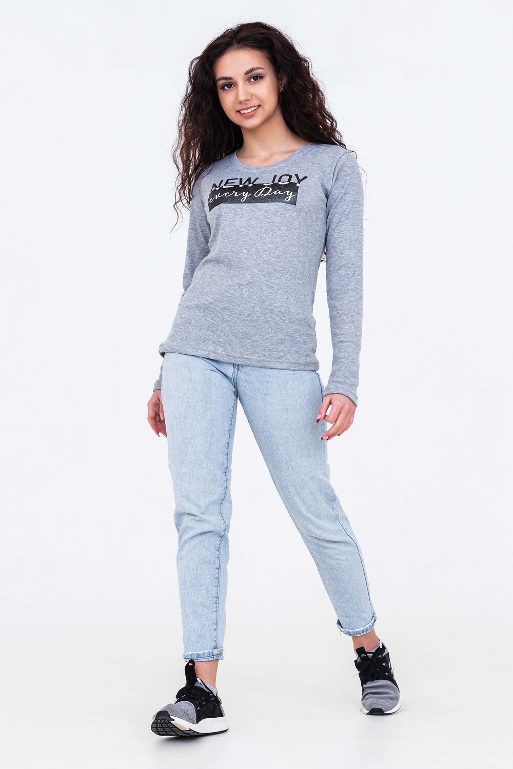 Натали Лонгслив 420076 21537 серый меланж