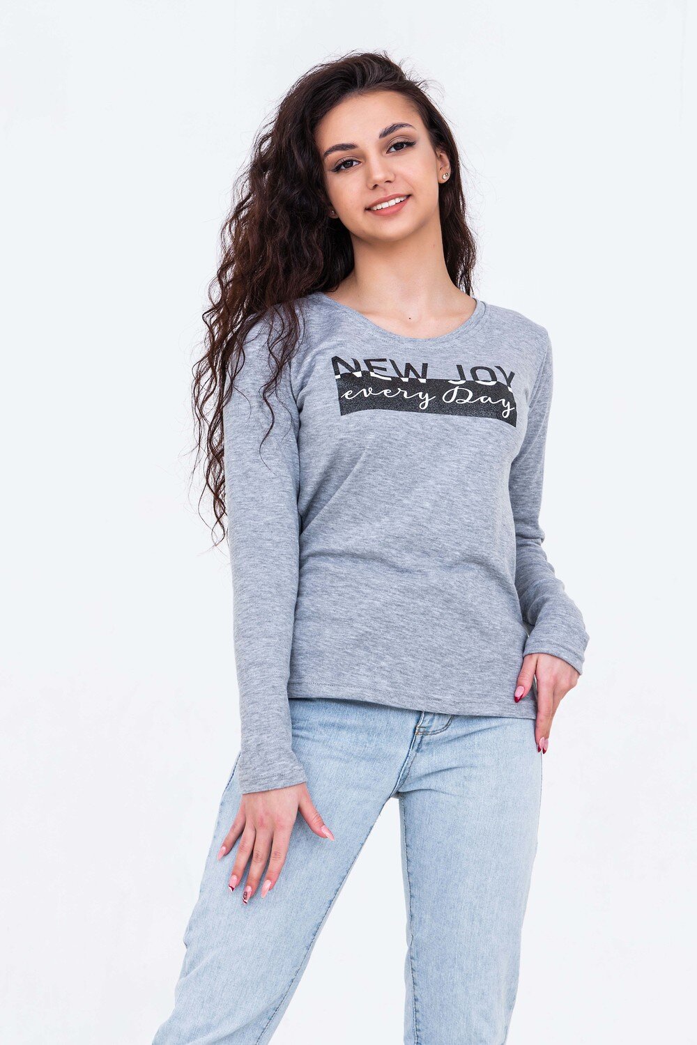 Натали Лонгслив 420076 21537 серый меланж