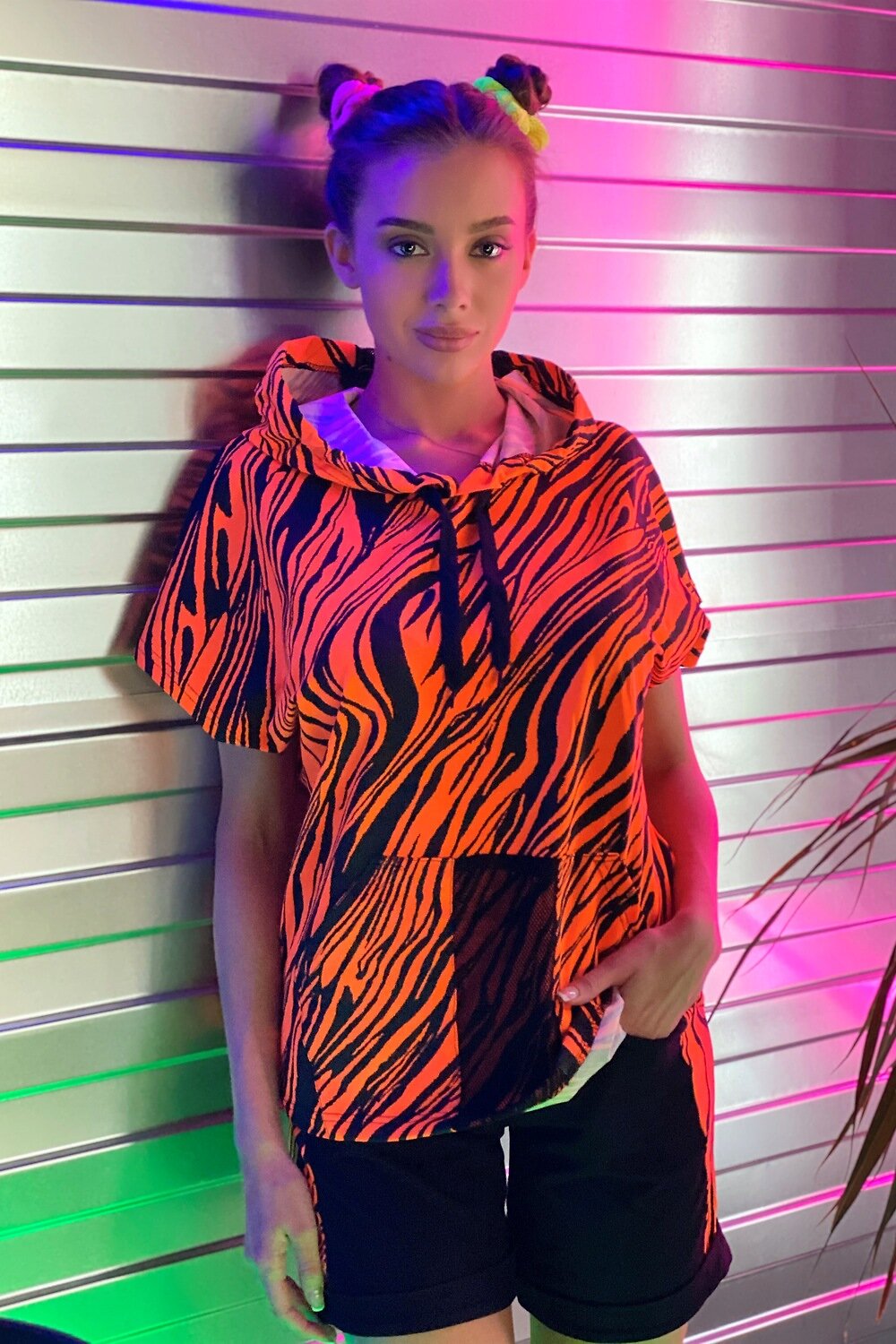 Натали Шорты 421574 8071 черный+оранжевый