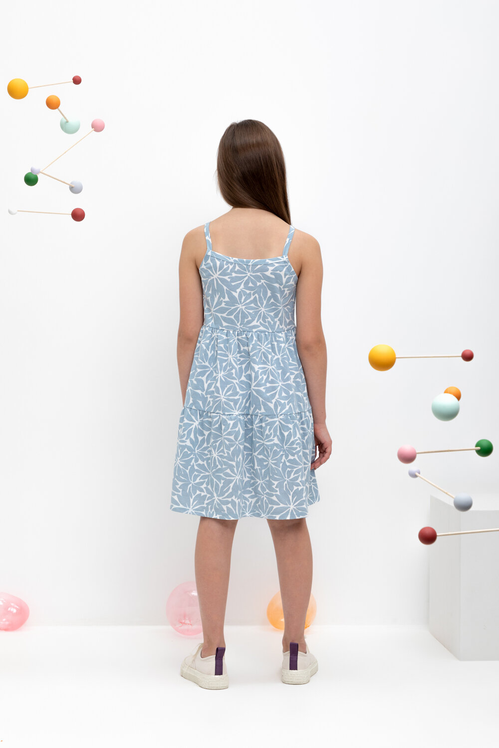 CROCKID Сарафан 421928 КР 5796 пыльно-синий, блики на воде