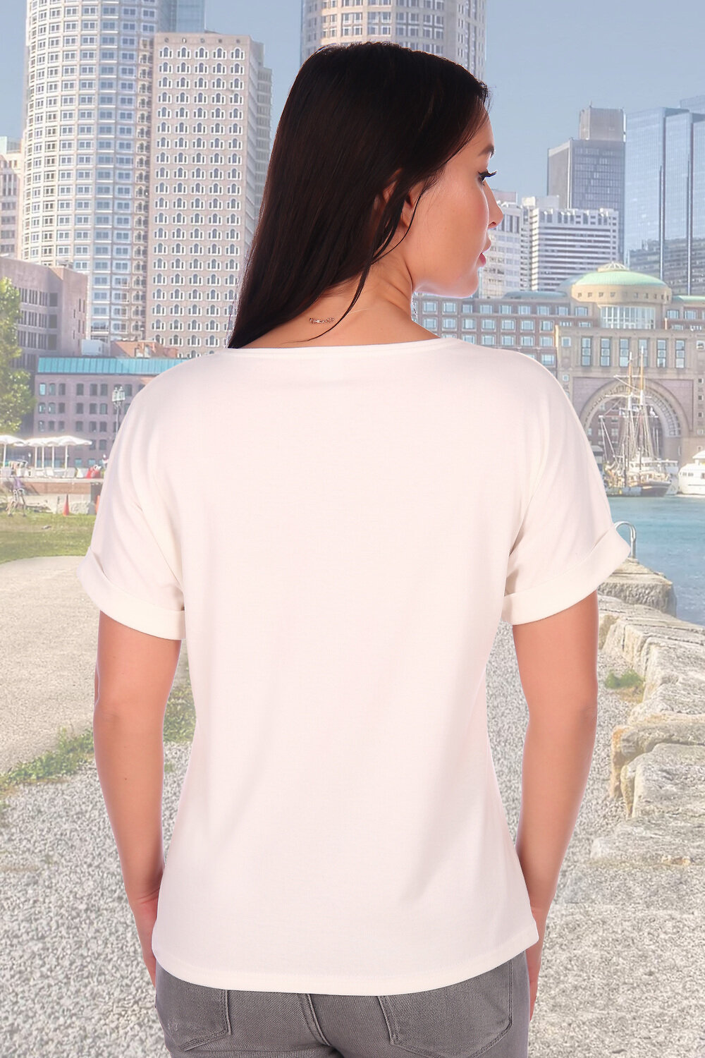 Натали Футболка 424492 Футболка Вуаль молочный