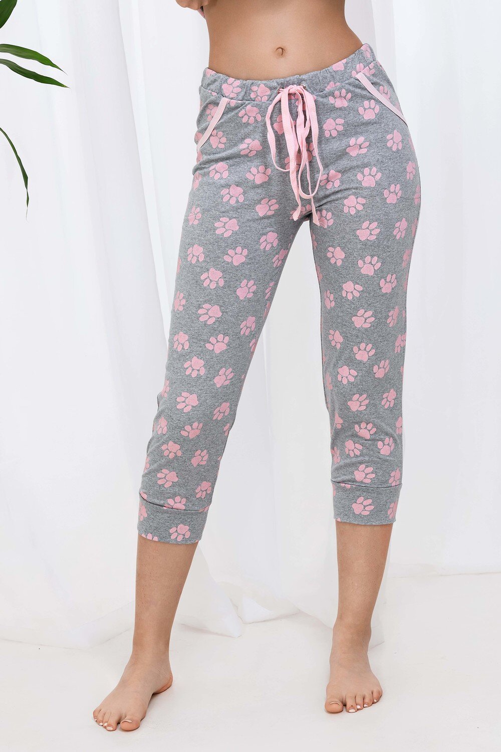 Натали Пижама 427359 Пижама Два котенка бриджи серый