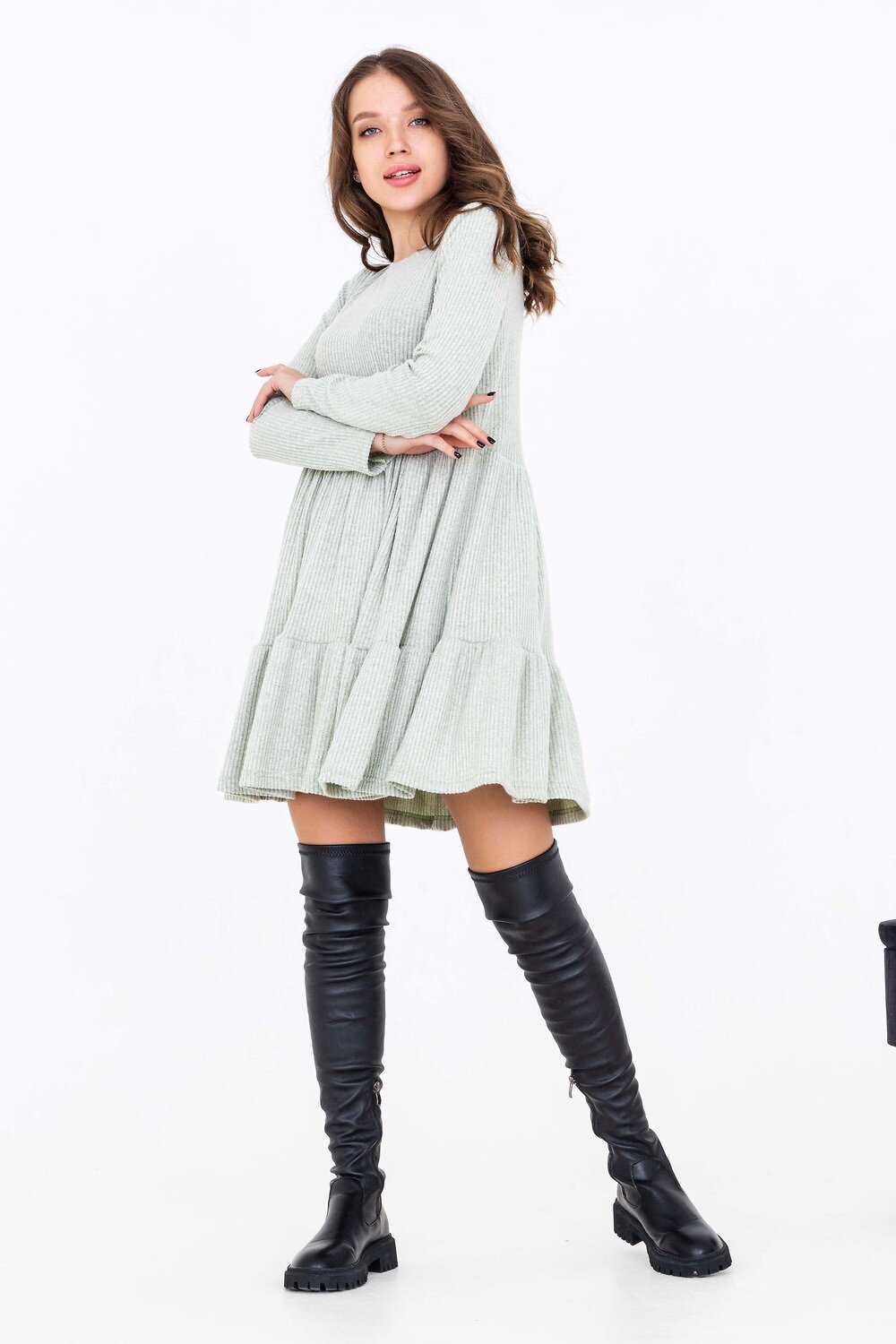 Натали Платье 431252 50512 фисташковый