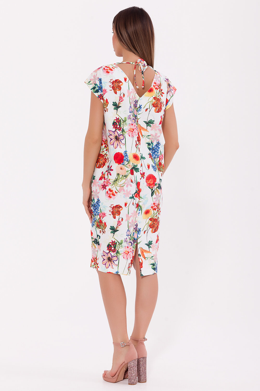 VISERDI Платье 70262 1506-лил 459830 Белый/красные цветы