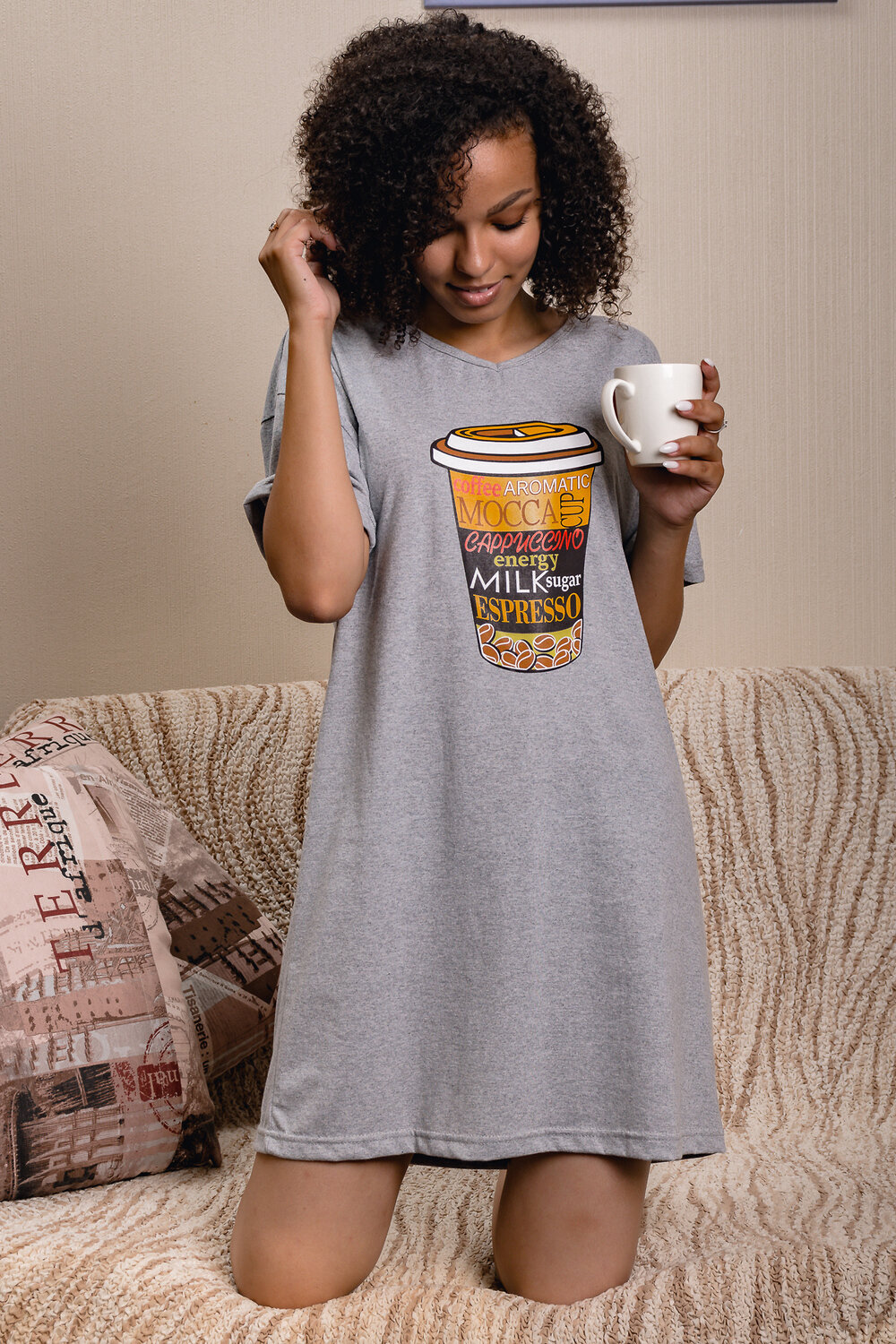 Натали Сорочка 431464 Сорочка Калгари серый