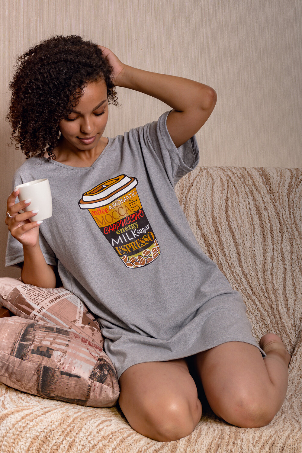 Натали Сорочка 431464 Сорочка Калгари серый