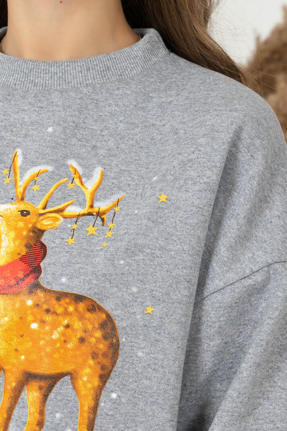 Натали Костюм 434921 Костюм Рождество серый меланж