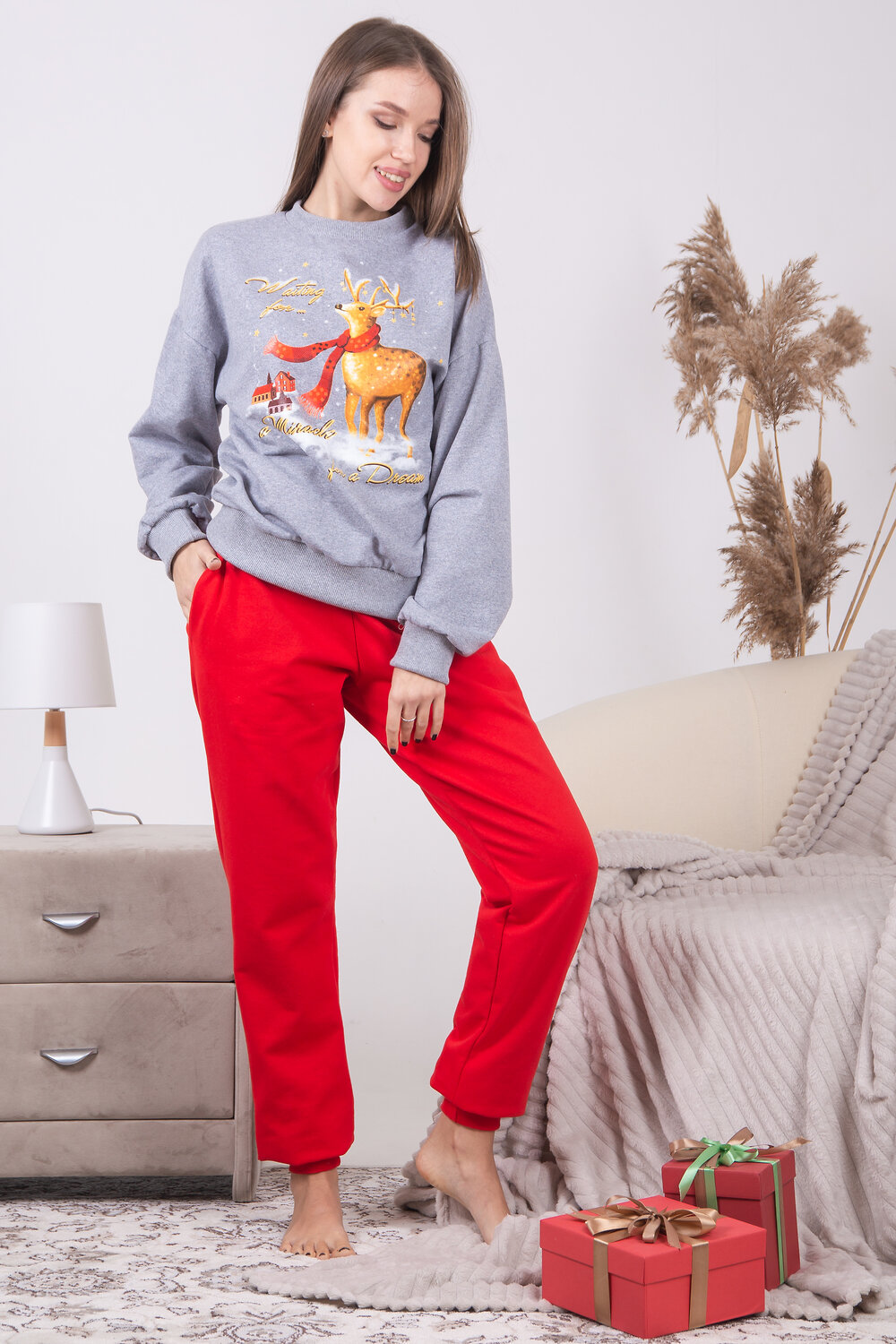 Натали Костюм 434922 Костюм Рождество красный