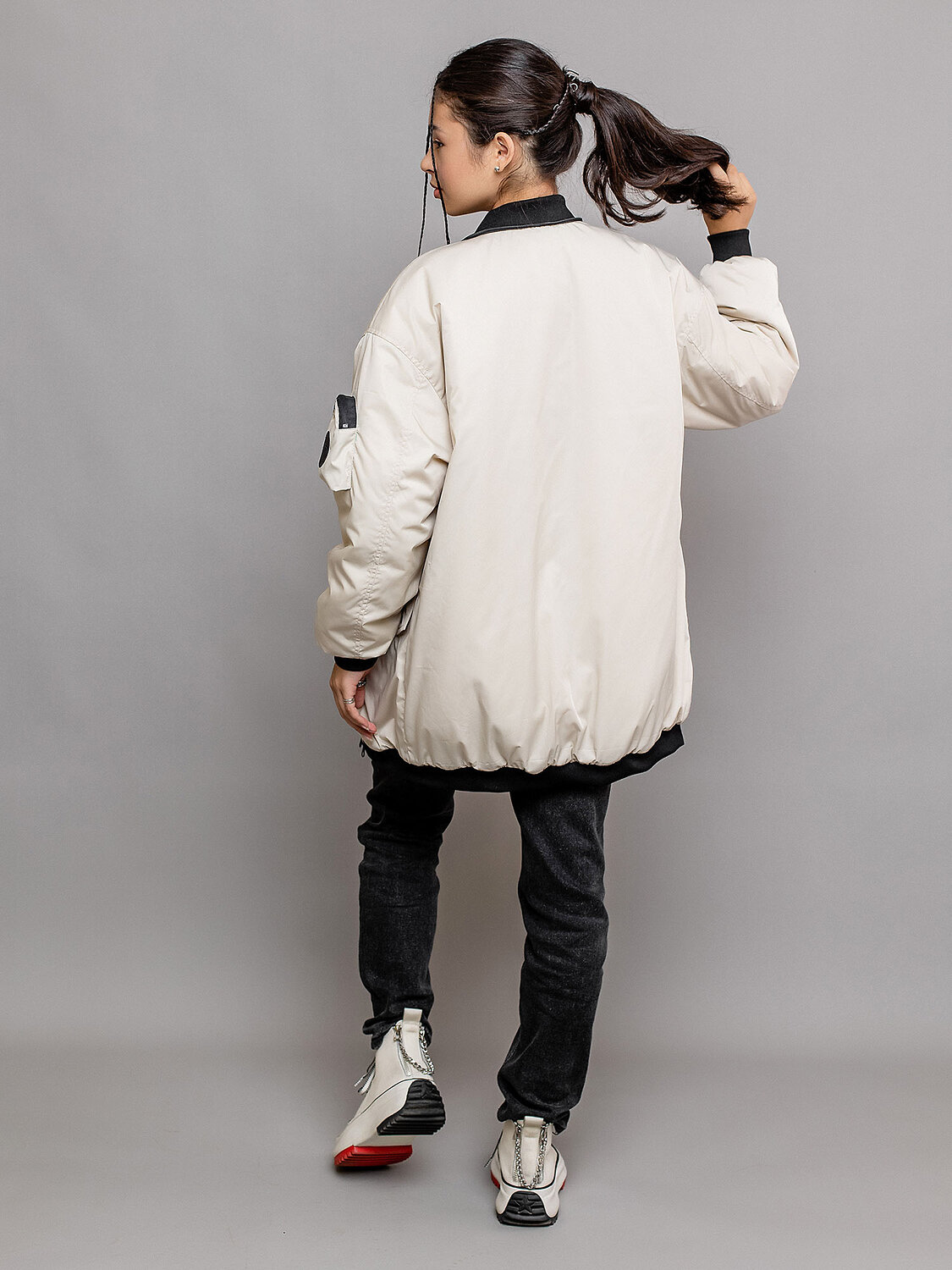 BATIK Бомбер 447547 635-24в-2 Экрю/ярко-зеленый