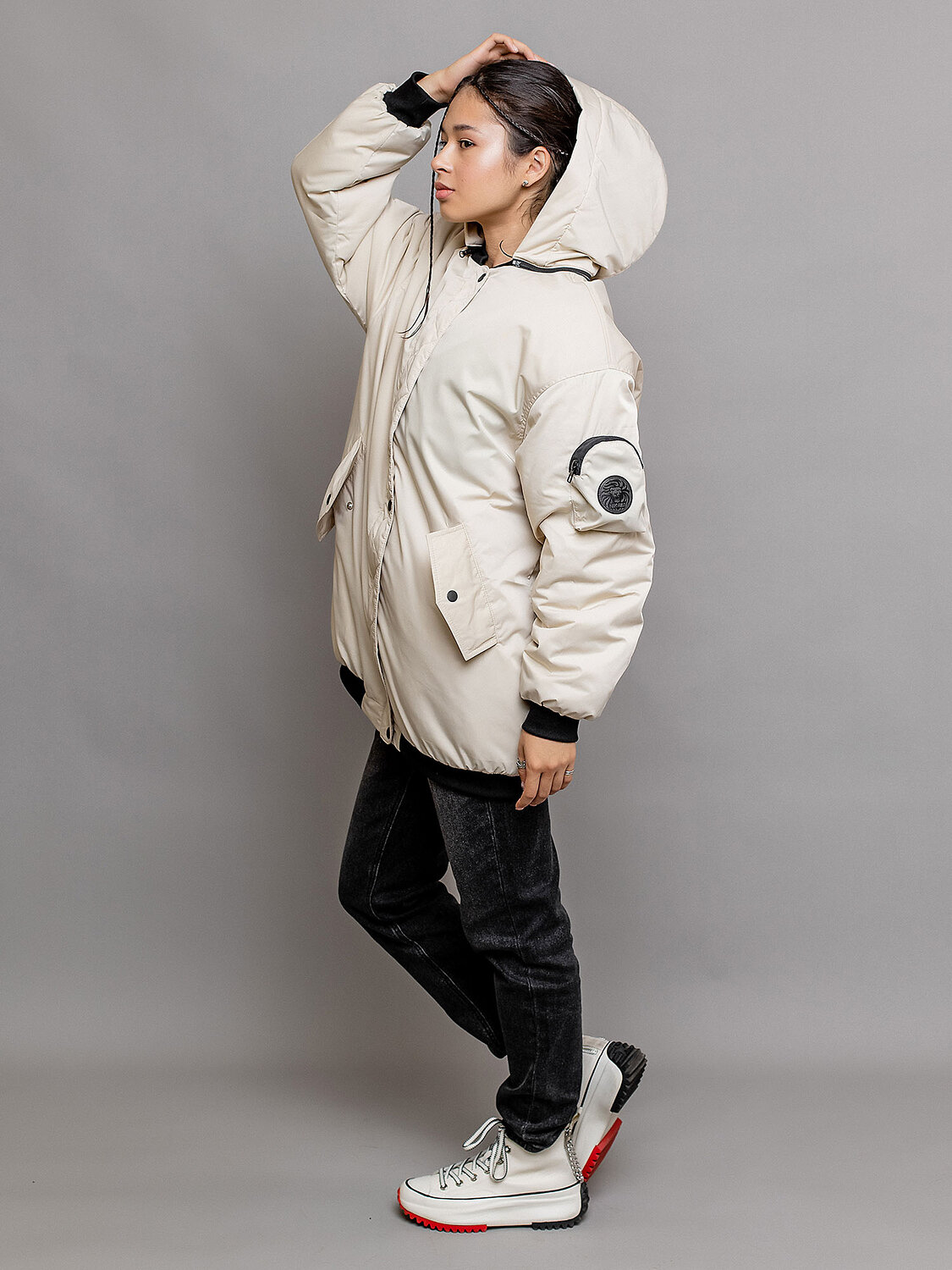 BATIK Бомбер 447547 635-24в-2 Экрю/ярко-зеленый