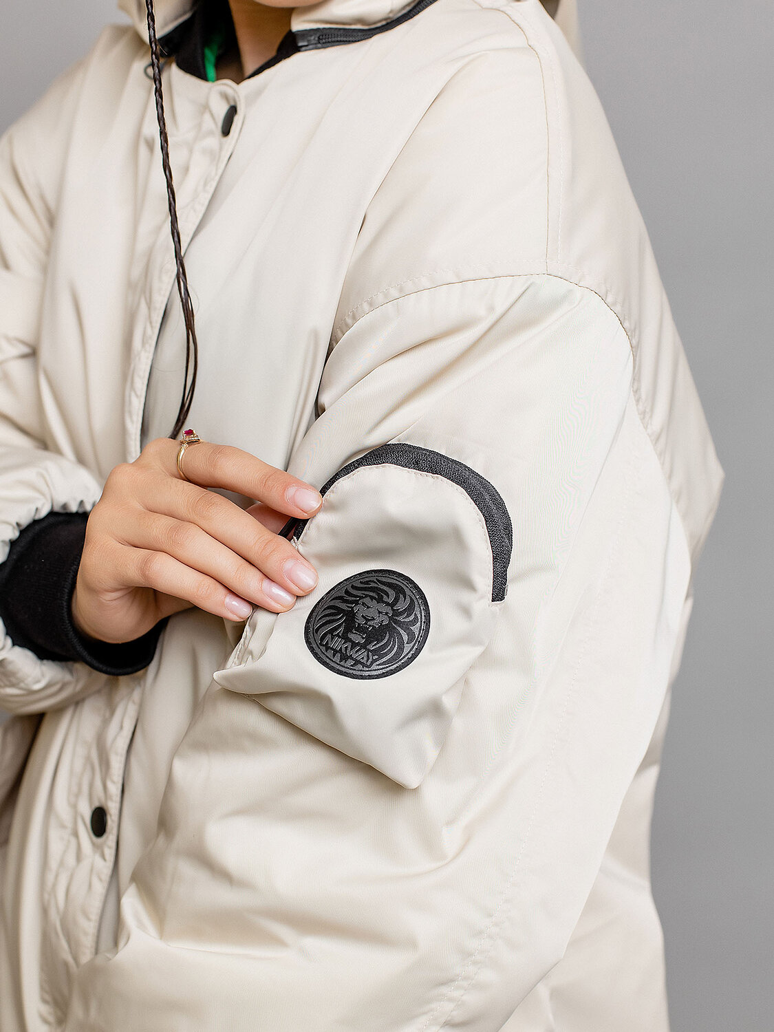 BATIK Бомбер 447547 635-24в-2 Экрю/ярко-зеленый