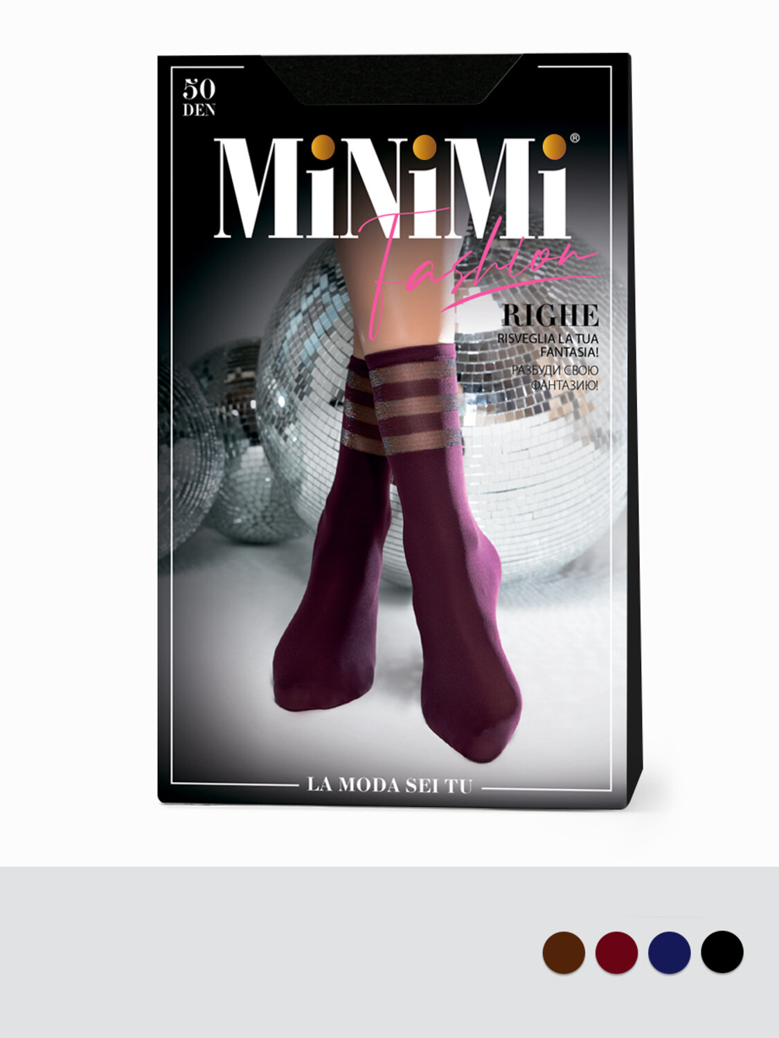 Minimi Носки 462326 calz. RIGHE 50 носки (микрофибра в полоску) Nero (Черный)