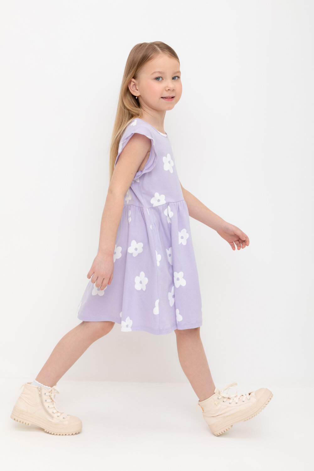 CROCKID Платье 479395 К 5880 пастельно-лиловый, цветы