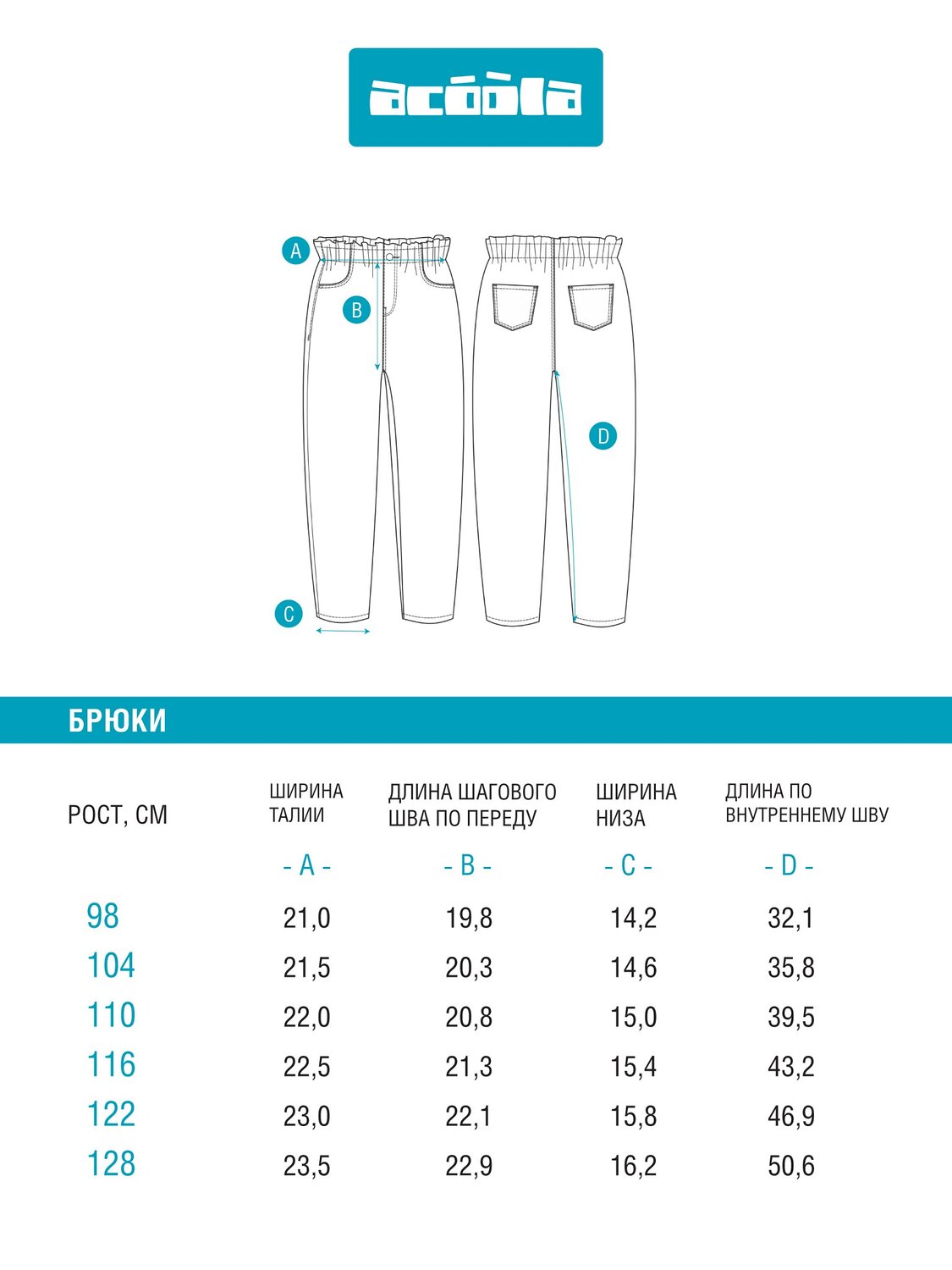 Acoola Брюки 502740 20220440086 синий