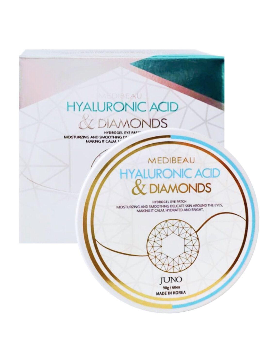 MEDIBEAU Гидрогелевые патчи для глаз с гиалуроновой кислотой / Hyaluronic & Diamonds Eye Patch, 60 шт.
