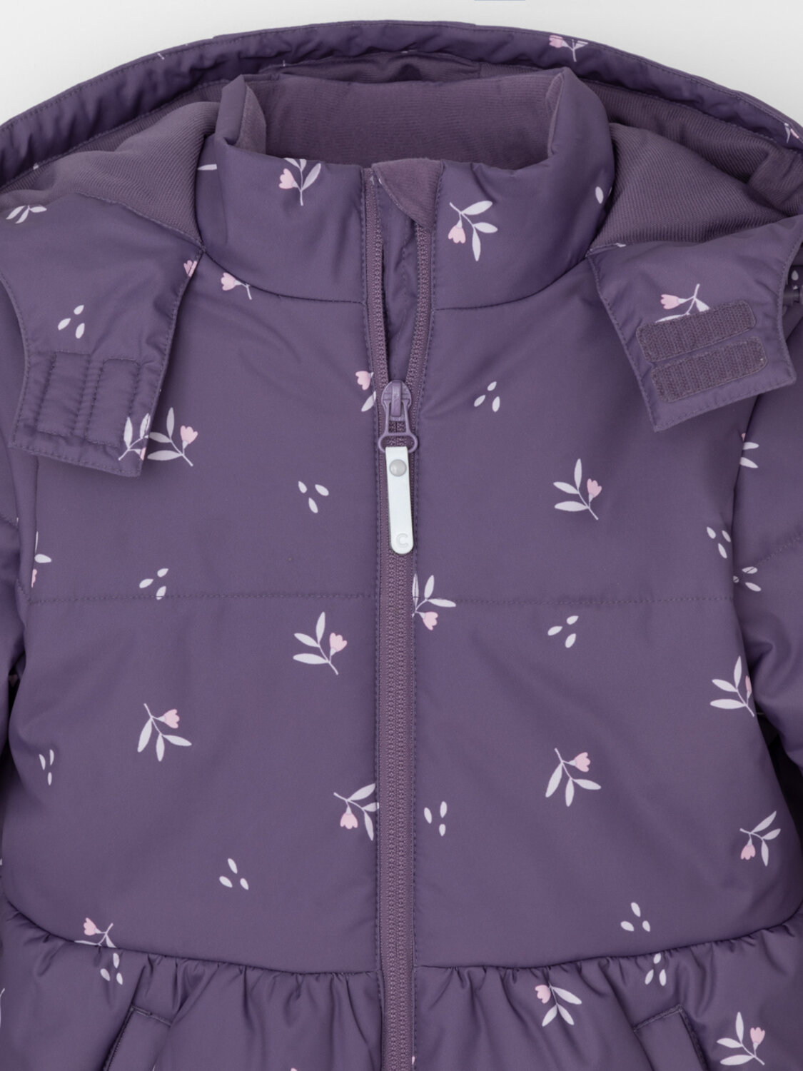 CROCKID Куртка 542259 ВК 38119/н/1 ГР темный баклажан, мини цветы