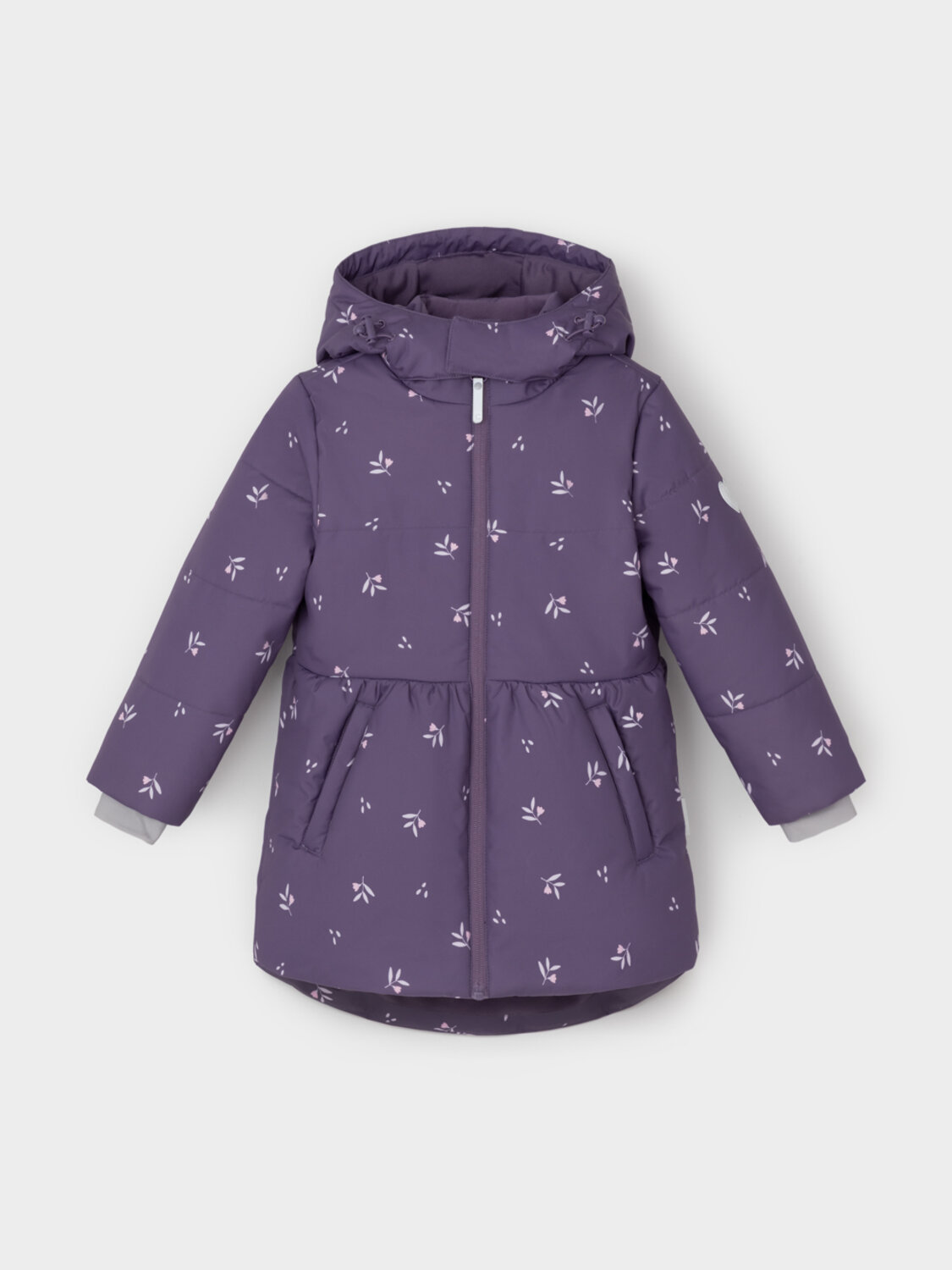 CROCKID Куртка 542259 ВК 38119/н/1 ГР темный баклажан, мини цветы