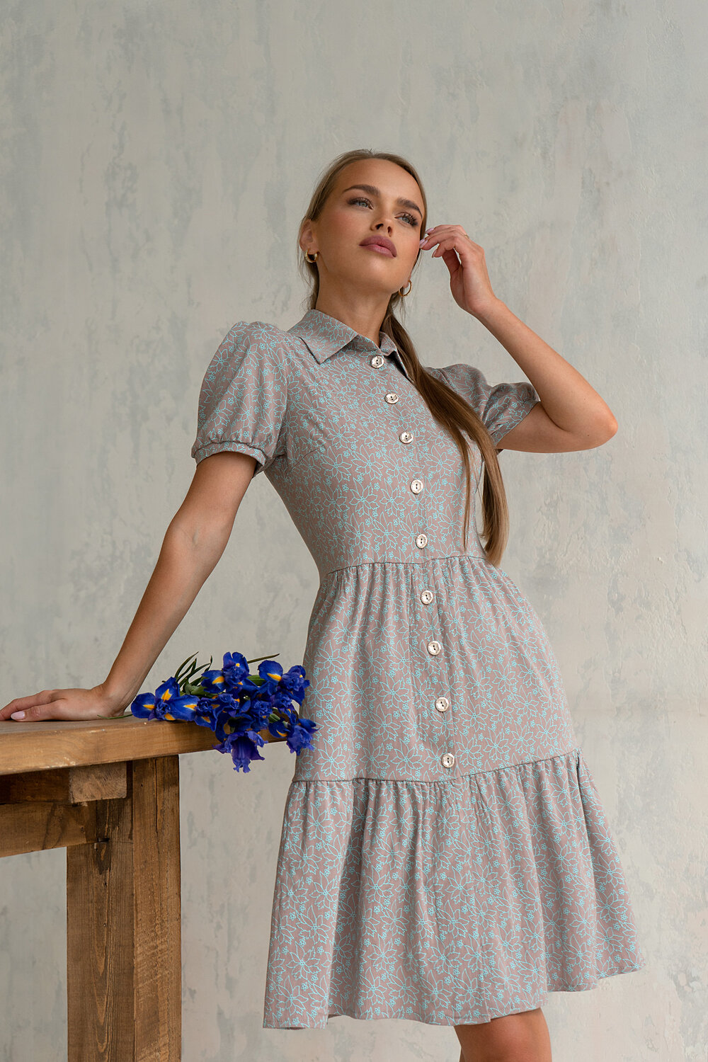 Open-style Платье 546242 5350 бирюзовый/серый