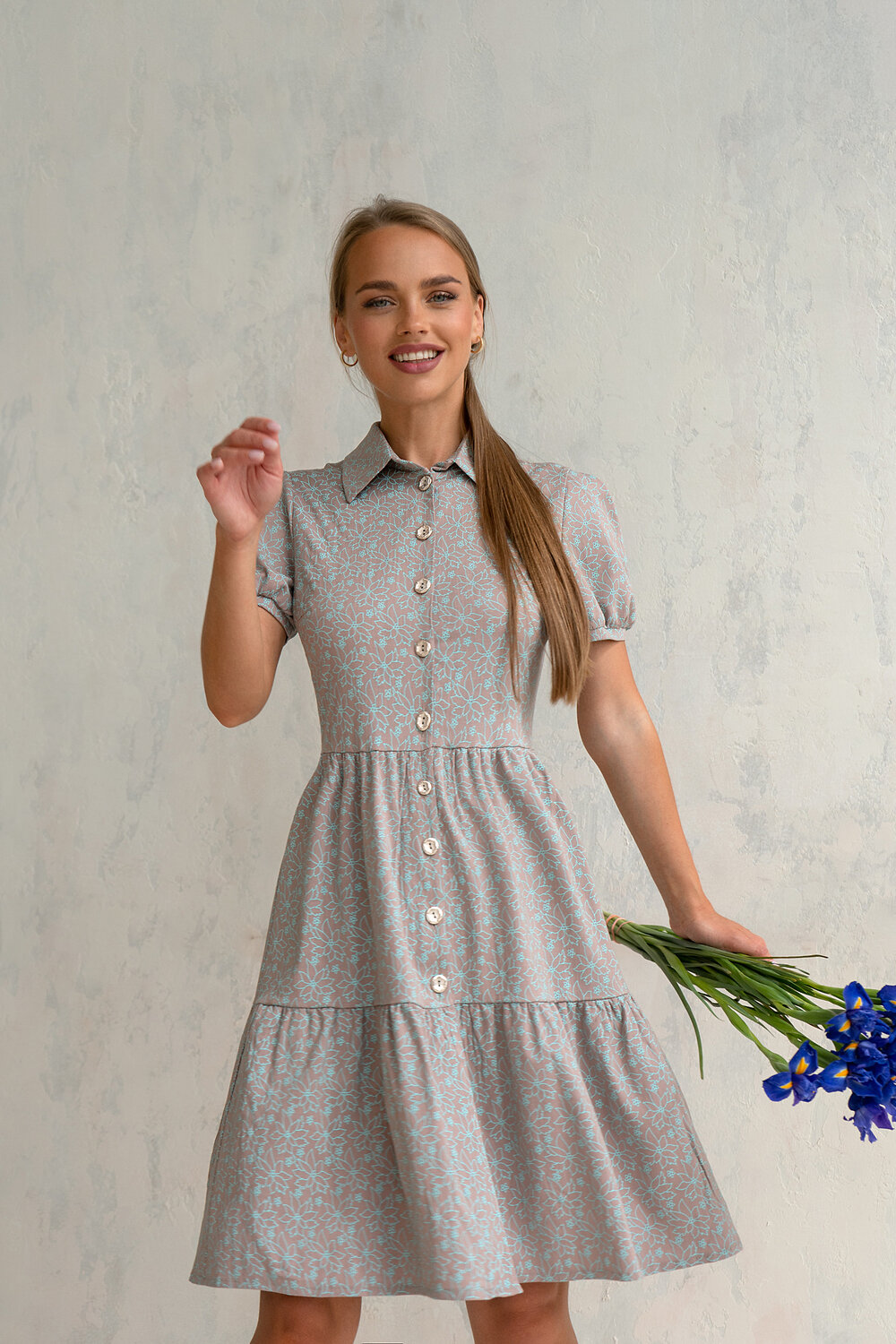 Open-style Платье 546242 5350 бирюзовый/серый