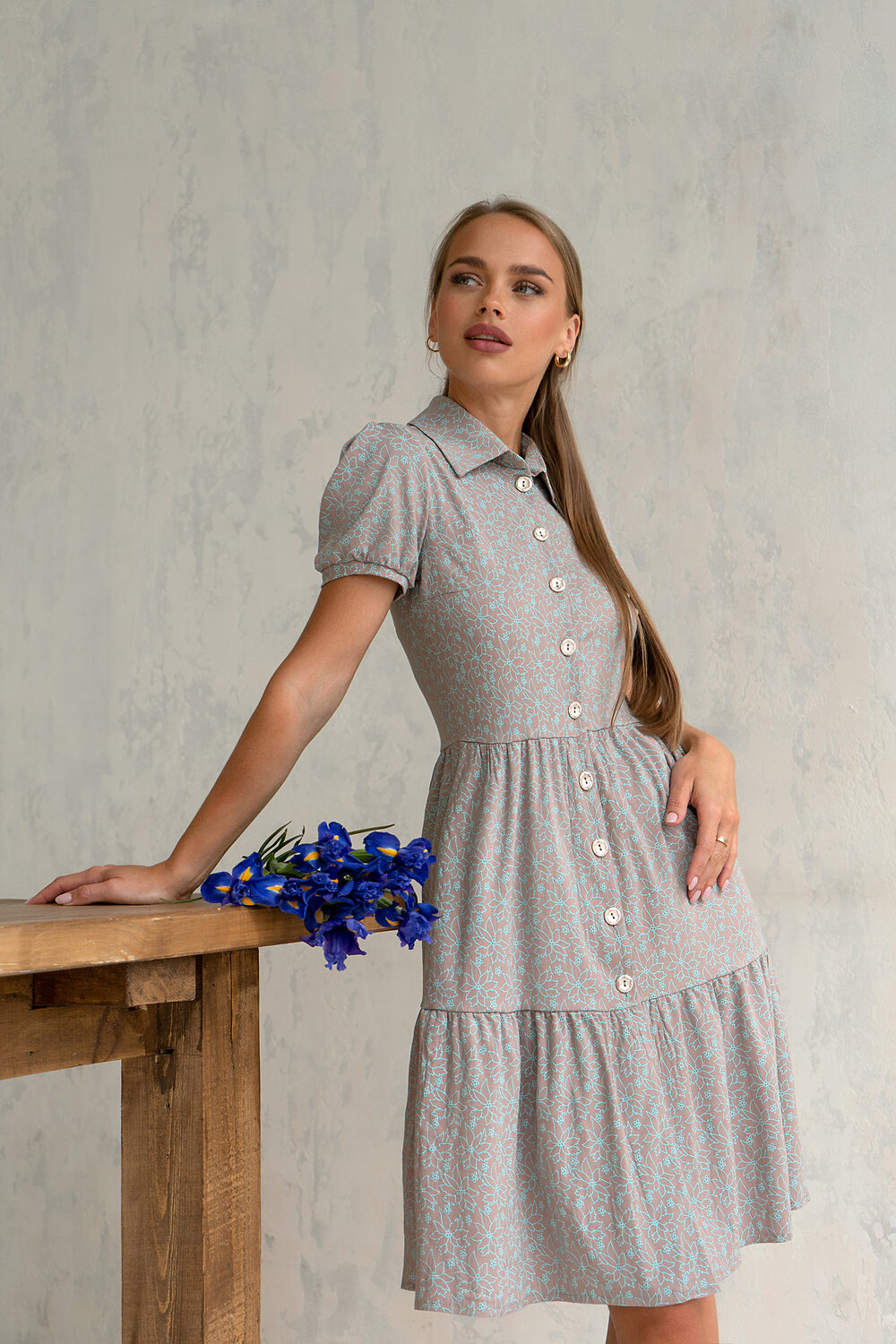 Open-style Платье 546242 5350 бирюзовый/серый