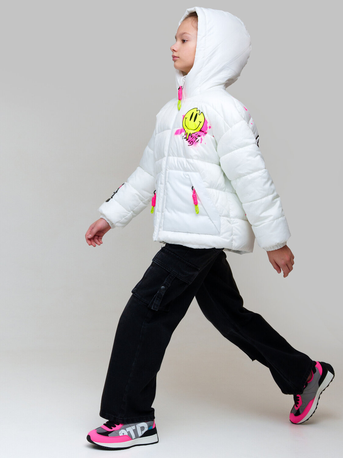 PLAYTODAY Куртка 557607 12521210 белый,фуксия,светло-зеленый
