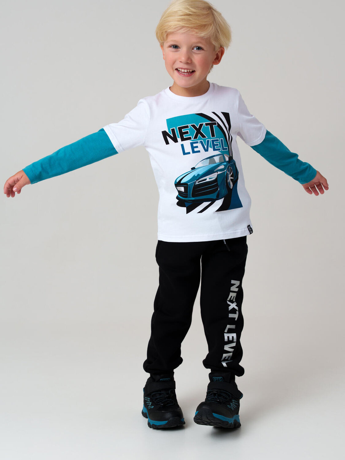 PLAYTODAY Фуфайка 557617 32512311 белый,бирюзовый