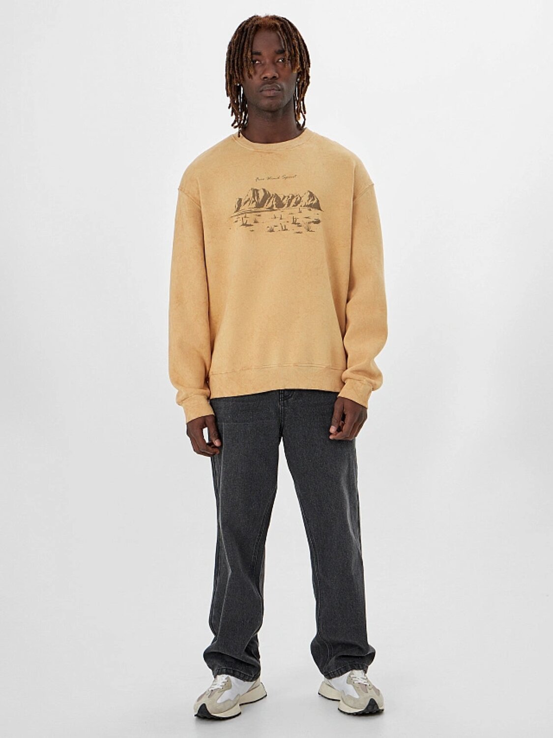 MARK FORMELLE Свитшот 558513 121901 ACID WASH песчаный +печать