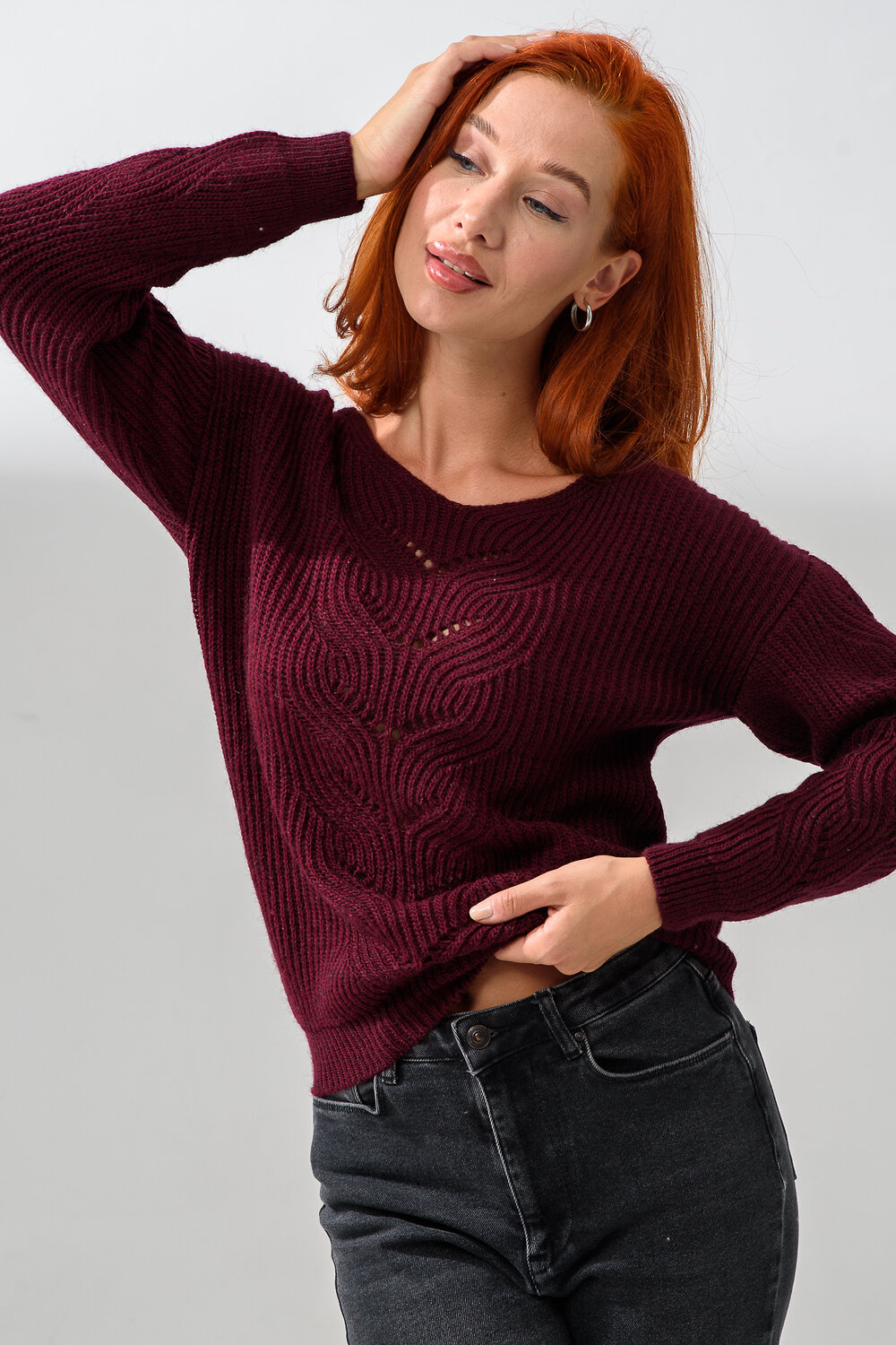 Натали Джемпер 558541 84503 бордовый