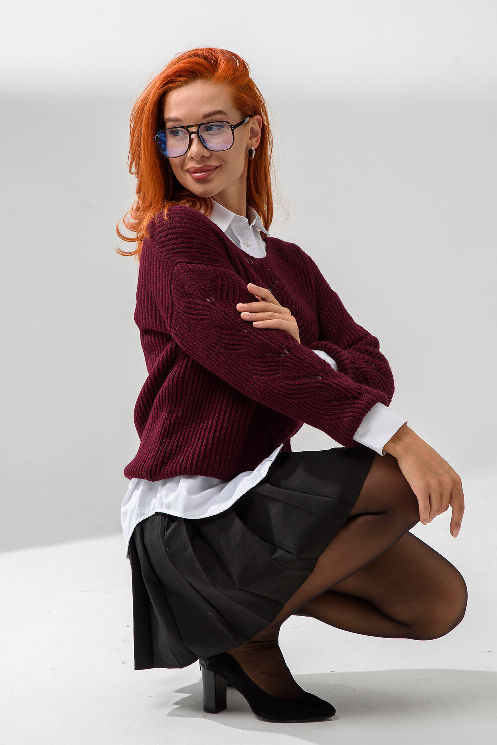 Натали Джемпер 558541 84503 бордовый