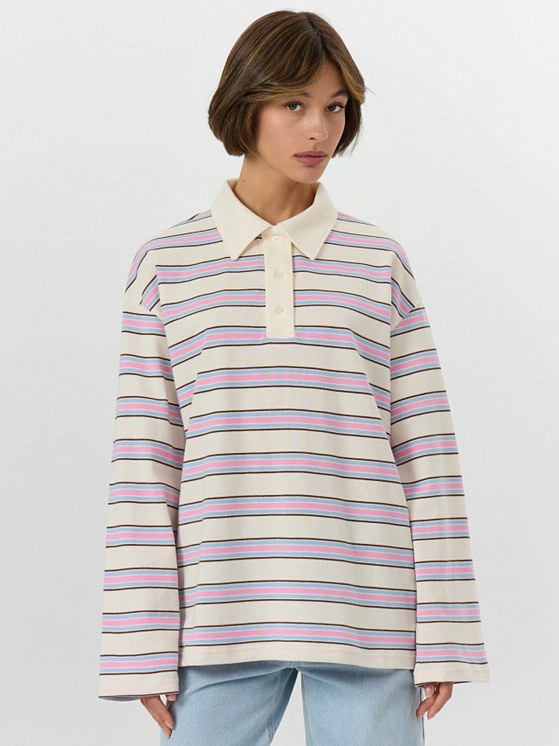 MARK FORMELLE Поло 561275 122877 розовая полоска на молочном