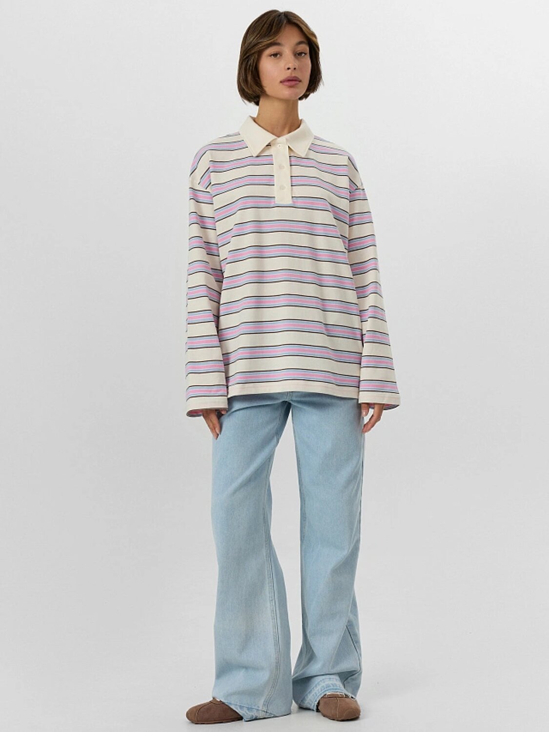 MARK FORMELLE Поло 561275 122877 розовая полоска на молочном