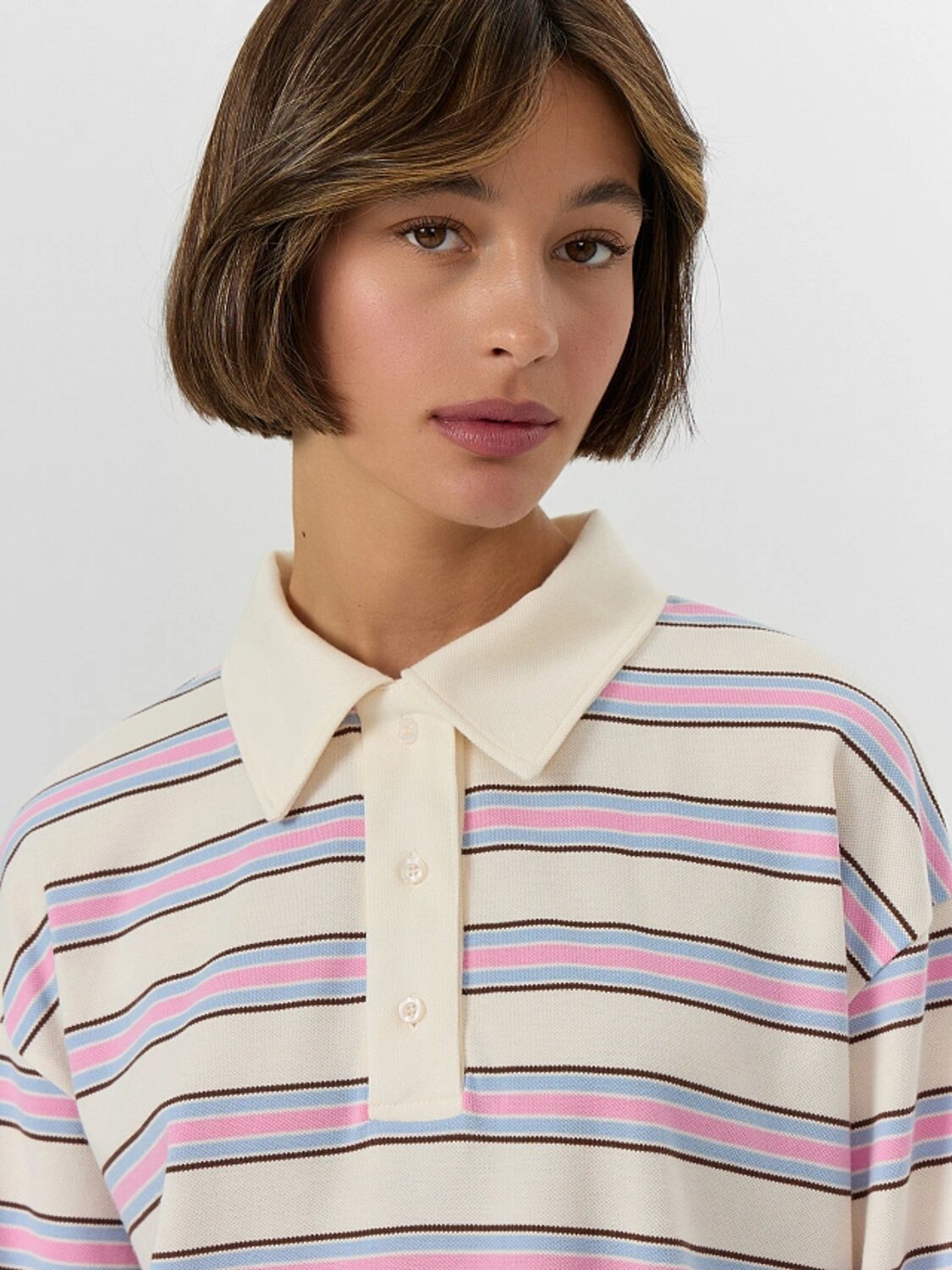 MARK FORMELLE Поло 561275 122877 розовая полоска на молочном