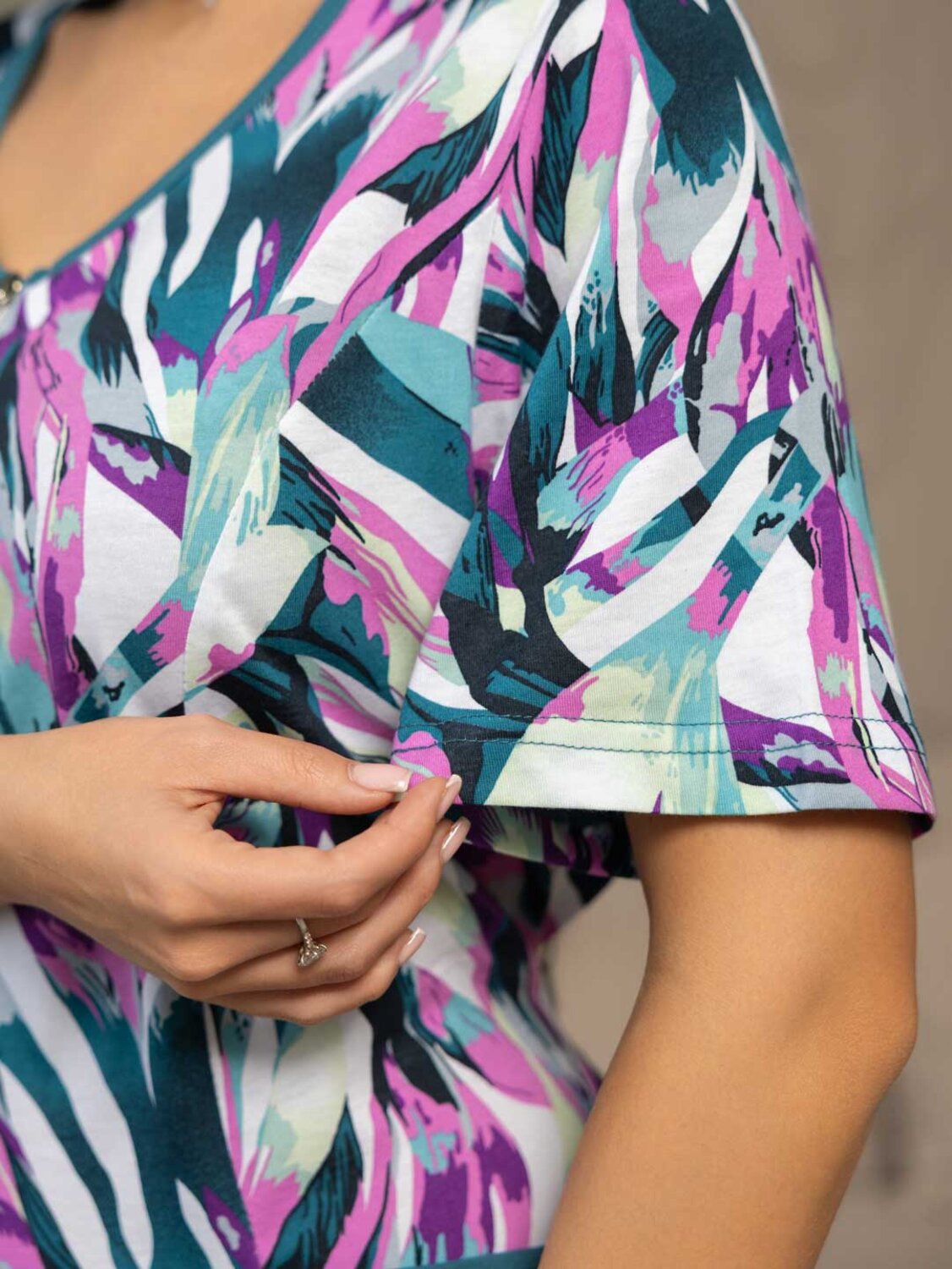 Текс-плюс Халат 561653 НФ-00227680 Бирюзовый,розовый,сиреневый