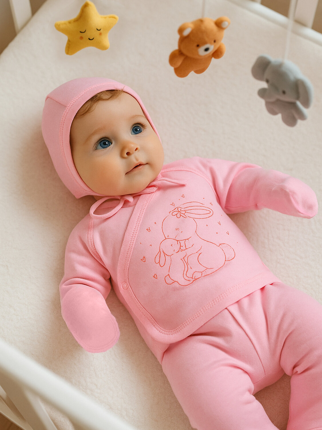 Утёнок Комплект 533894 730п розовый зайки