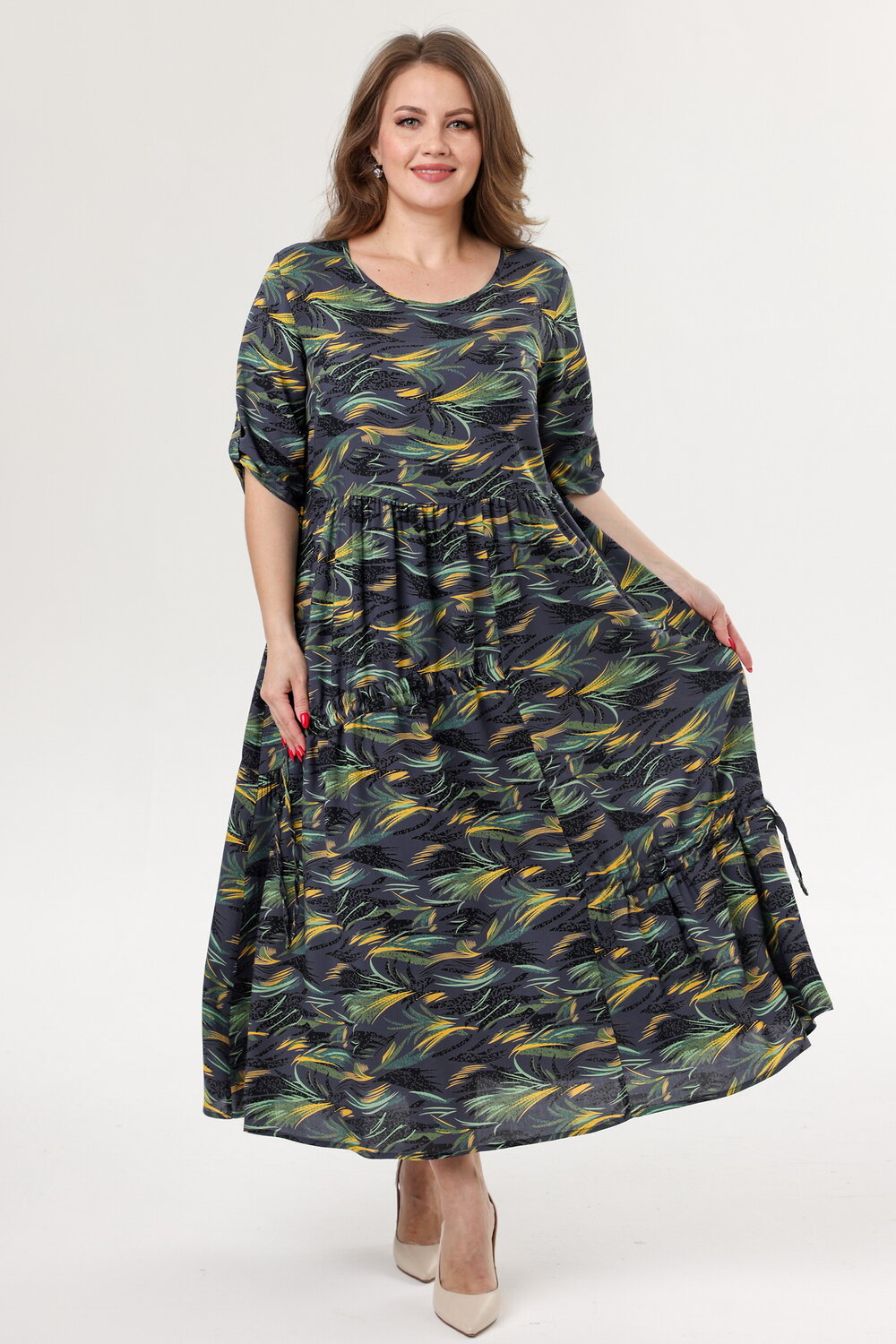 RISE Платье 563455 6079/03 Серый, зеленый