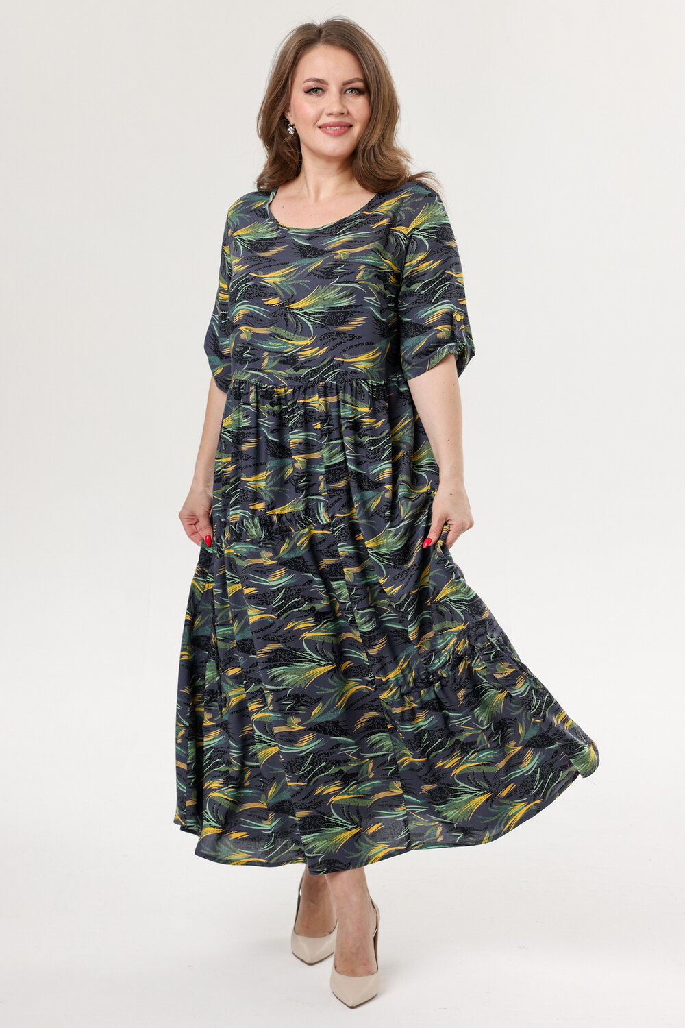 RISE Платье 563455 6079/03 Серый, зеленый