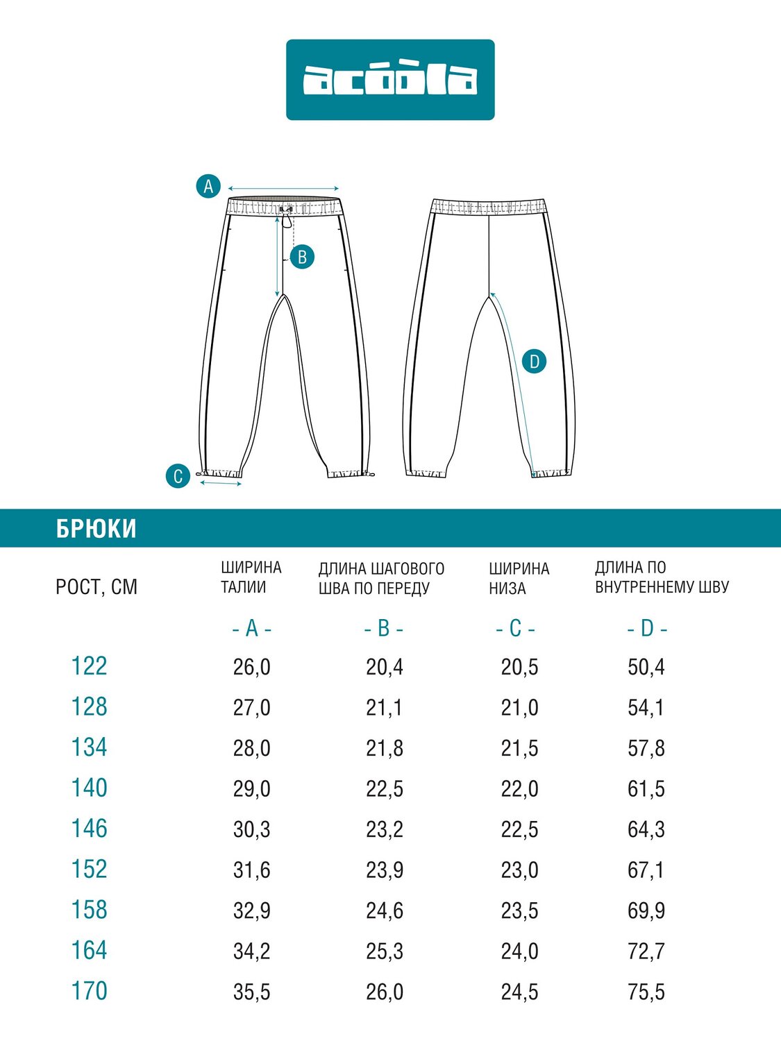 Acoola Брюки 564056 20140160102 холодный синий