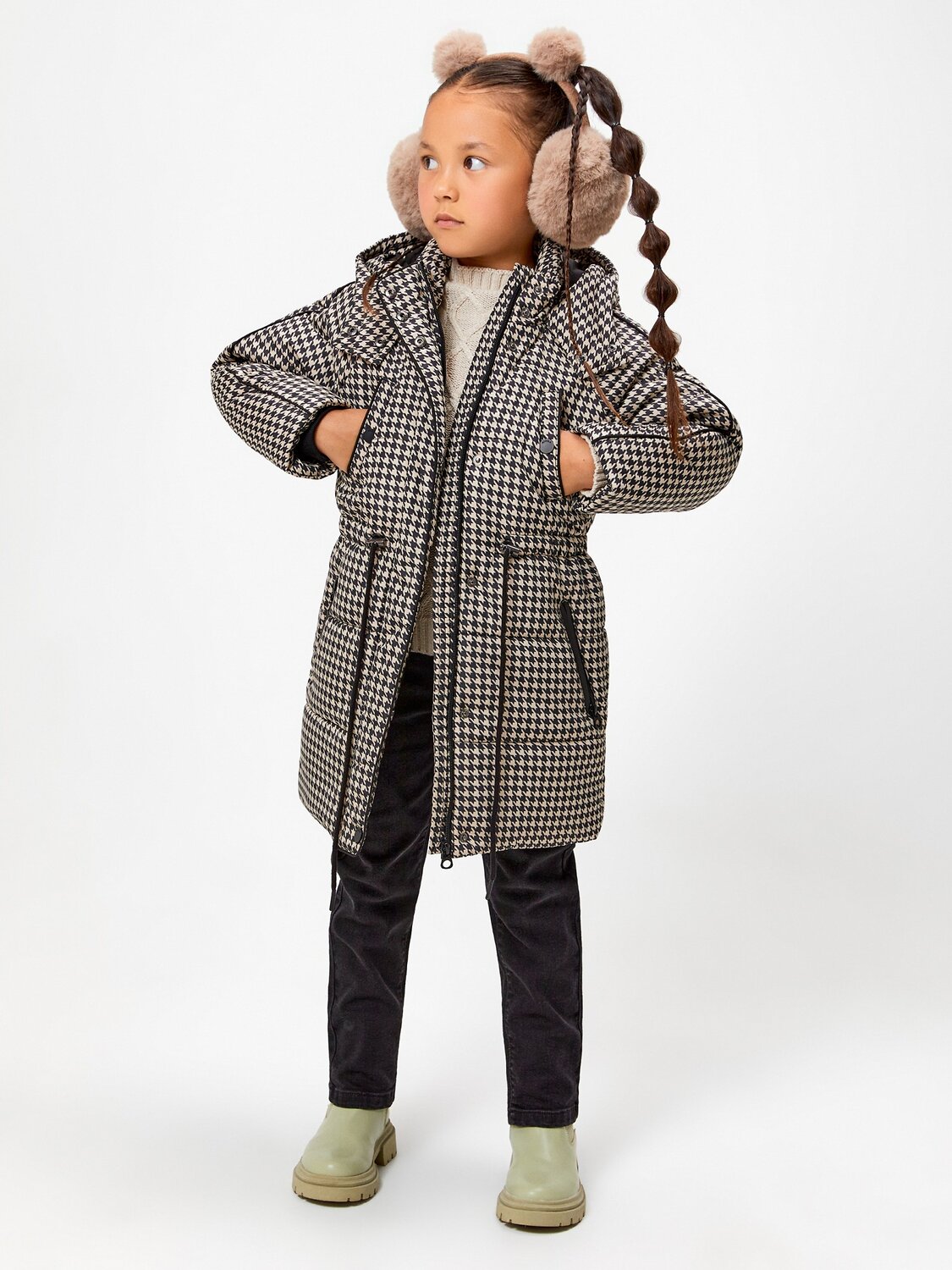 Acoola Пальто 564311 20220670018 бежевая клетка