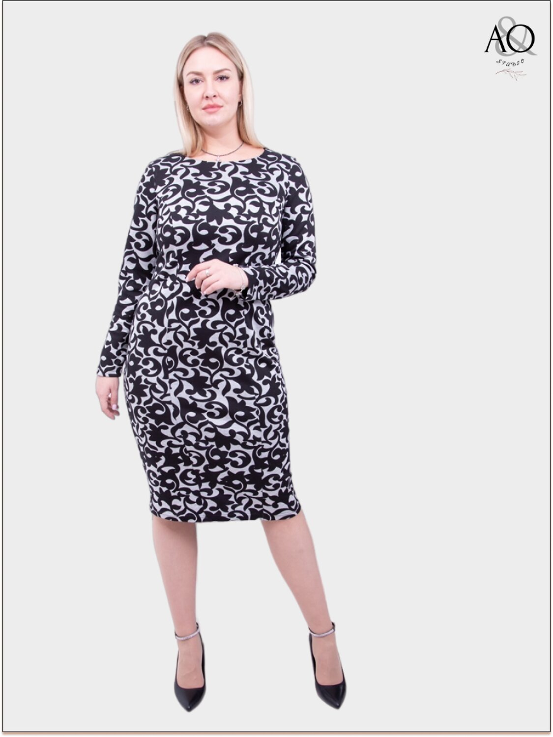 AandOstudio Платье 566167 П60016 черно-серый
