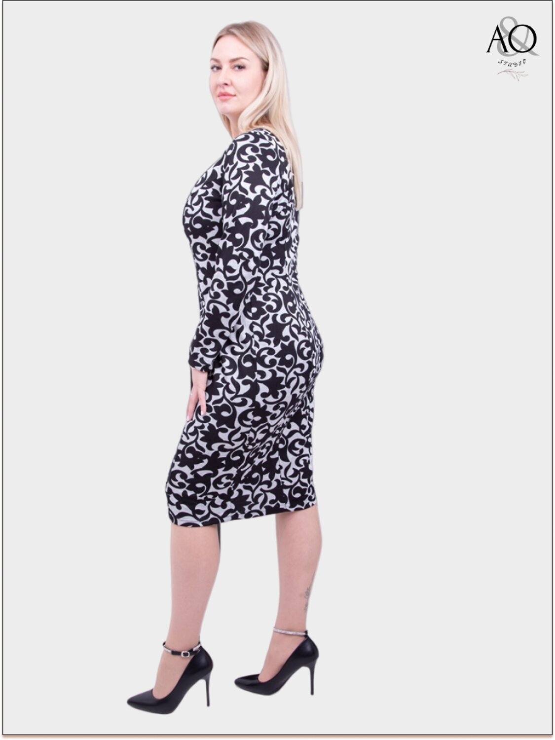 AandOstudio Платье 566167 П60016 черно-серый